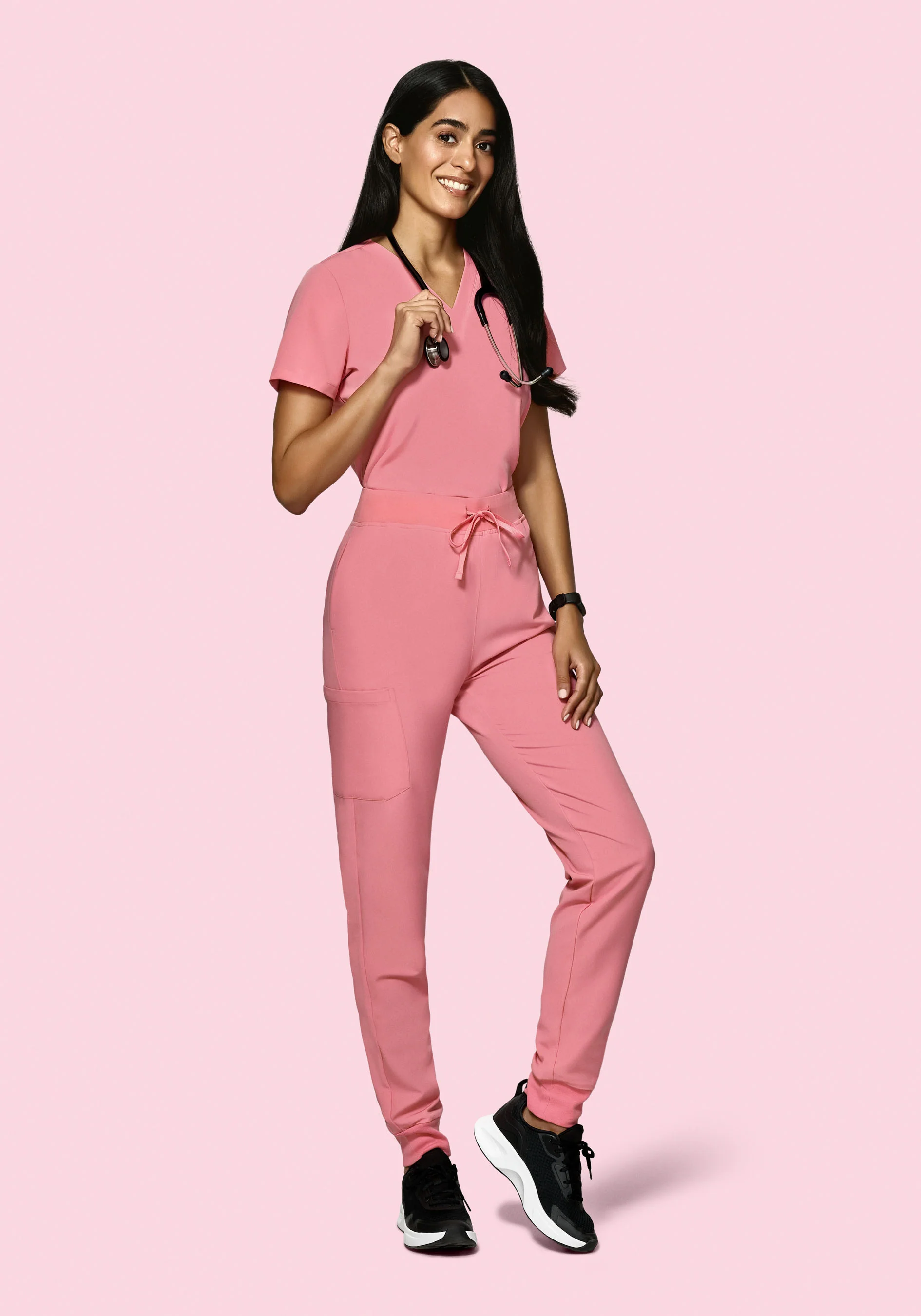 High Waisted Joggers Peony - Image 2