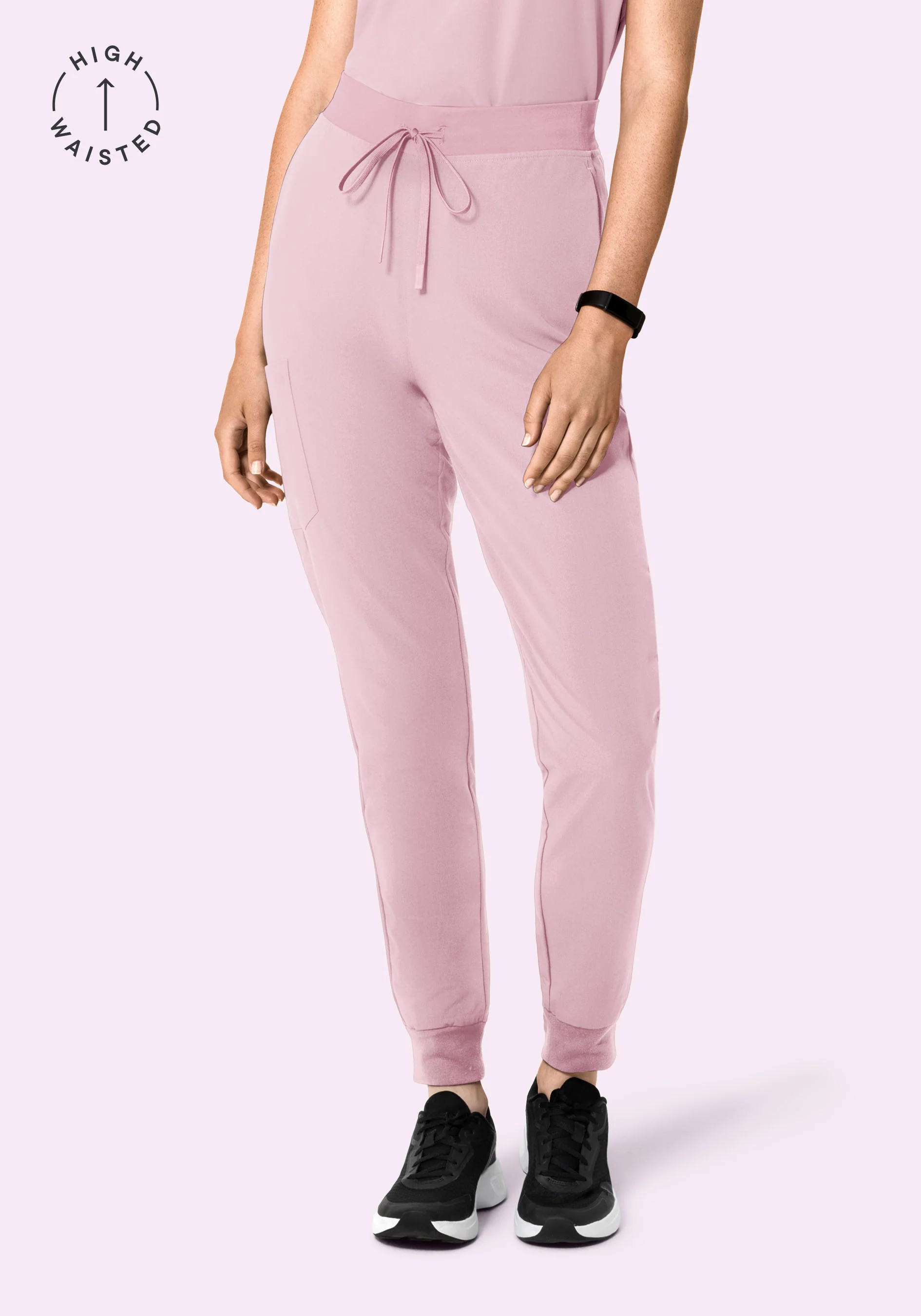 High Waisted Joggers Pink Pearl
