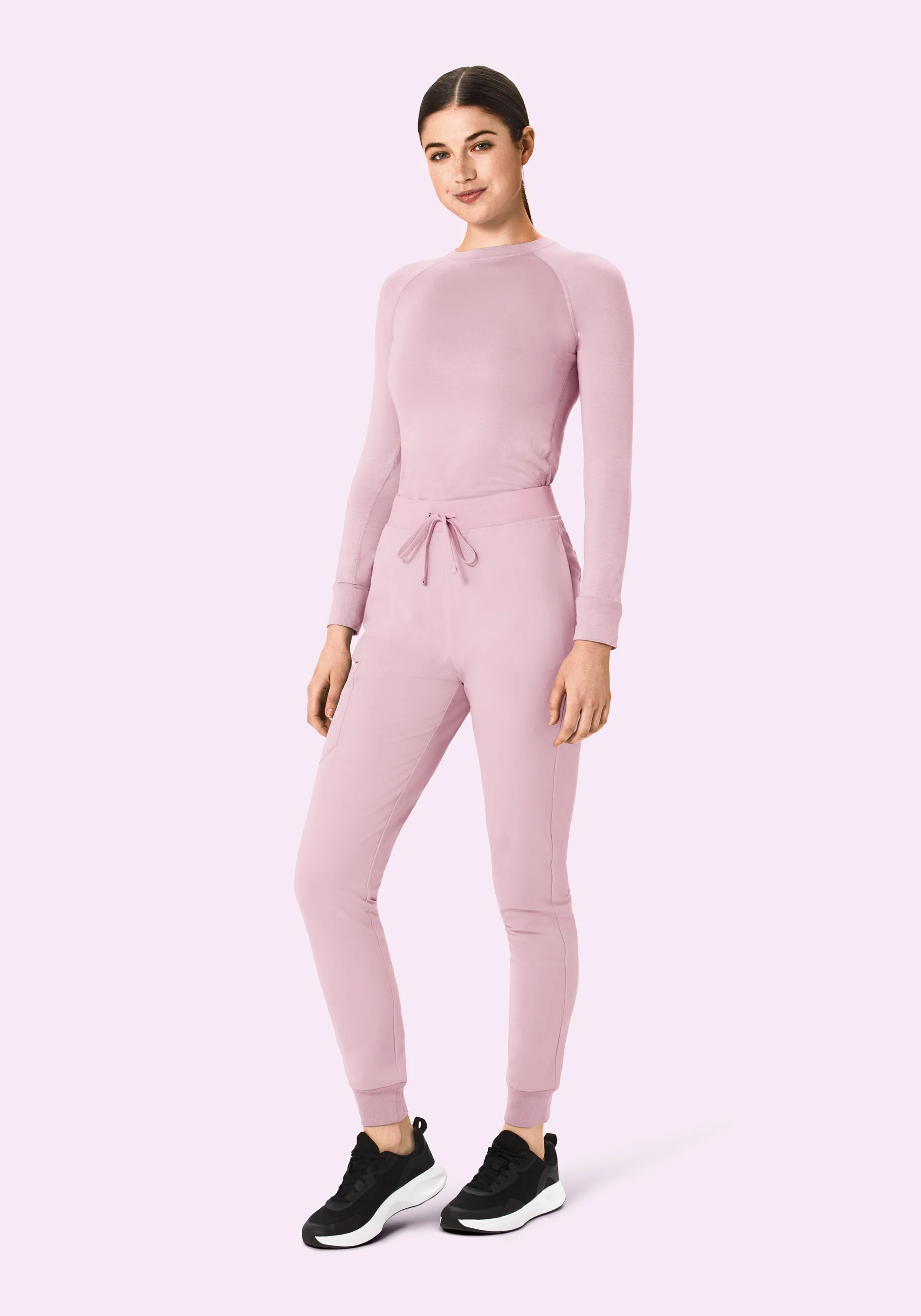 High Waisted Joggers Pink Pearl - Image 2
