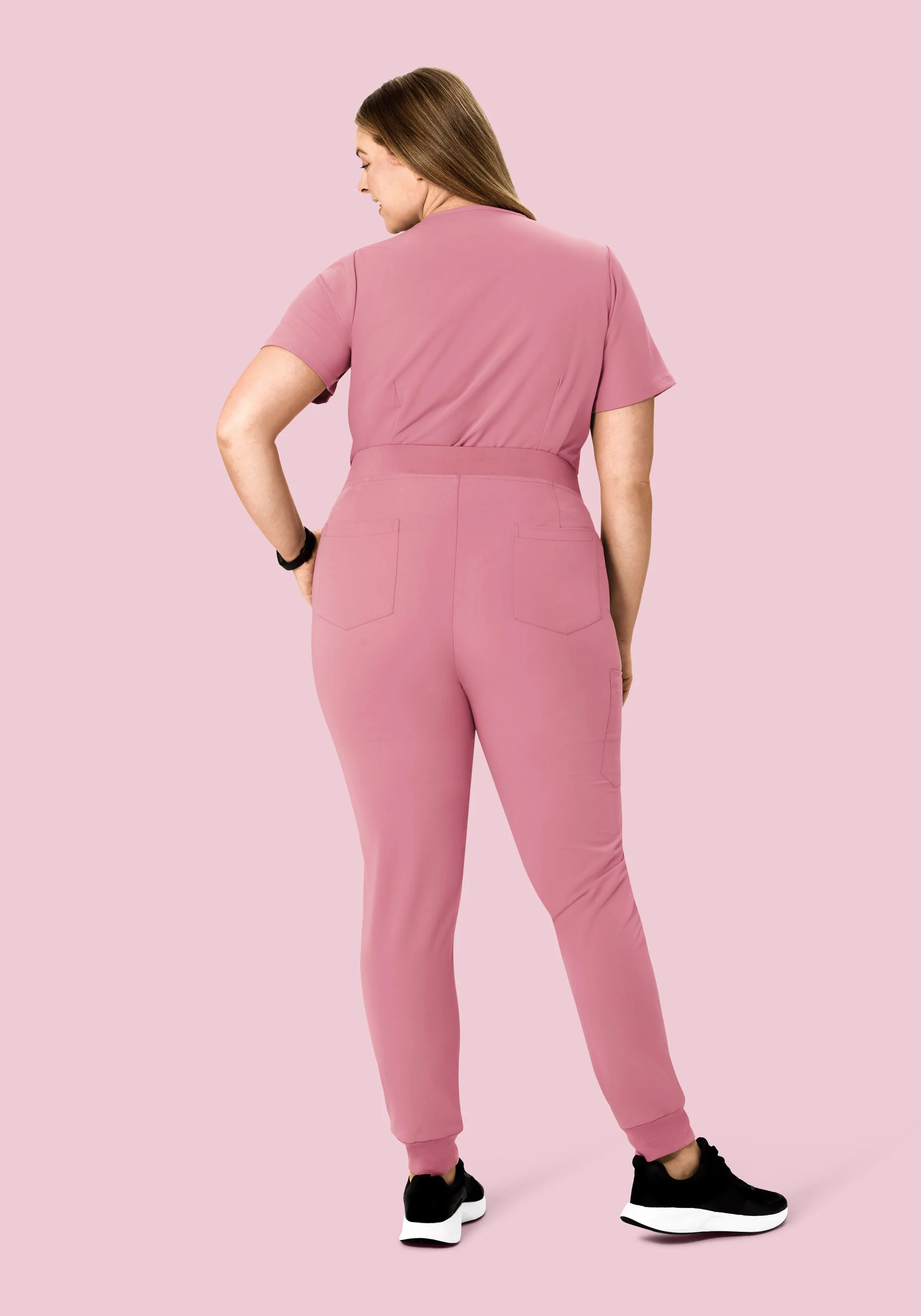 High Waisted Joggers Rosé - Image 8