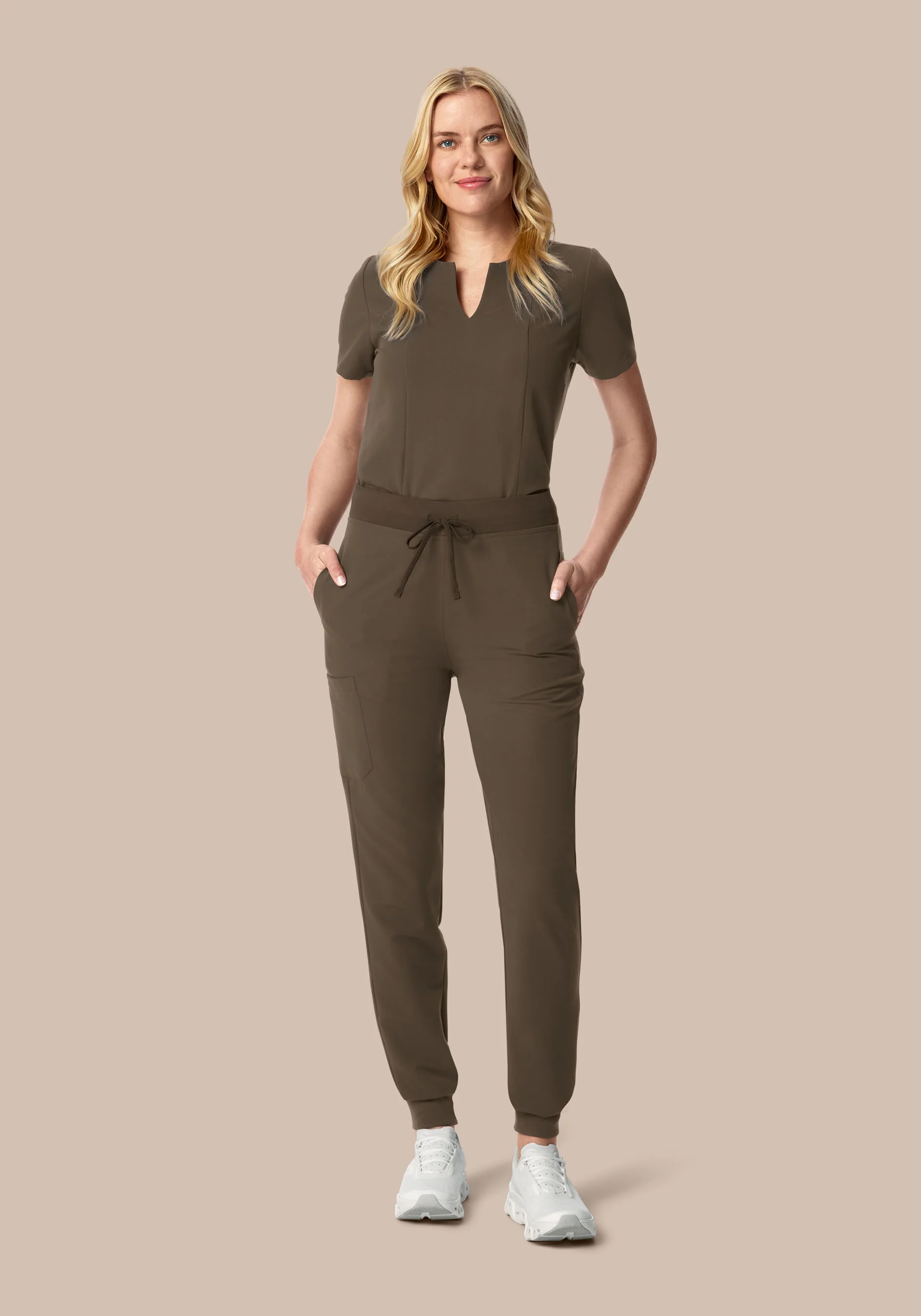High Waisted Joggers Truffle - Image 2