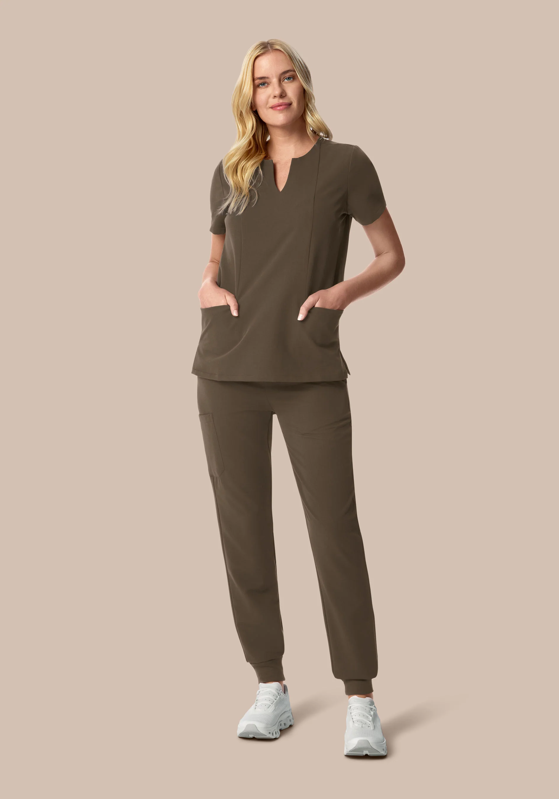 High Waisted Joggers Truffle - Image 3