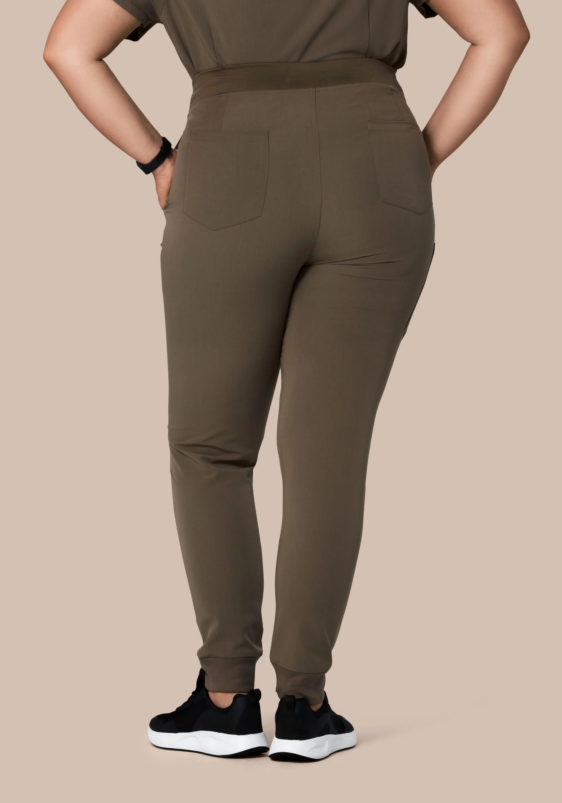 High Waisted Joggers Truffle - Image 7
