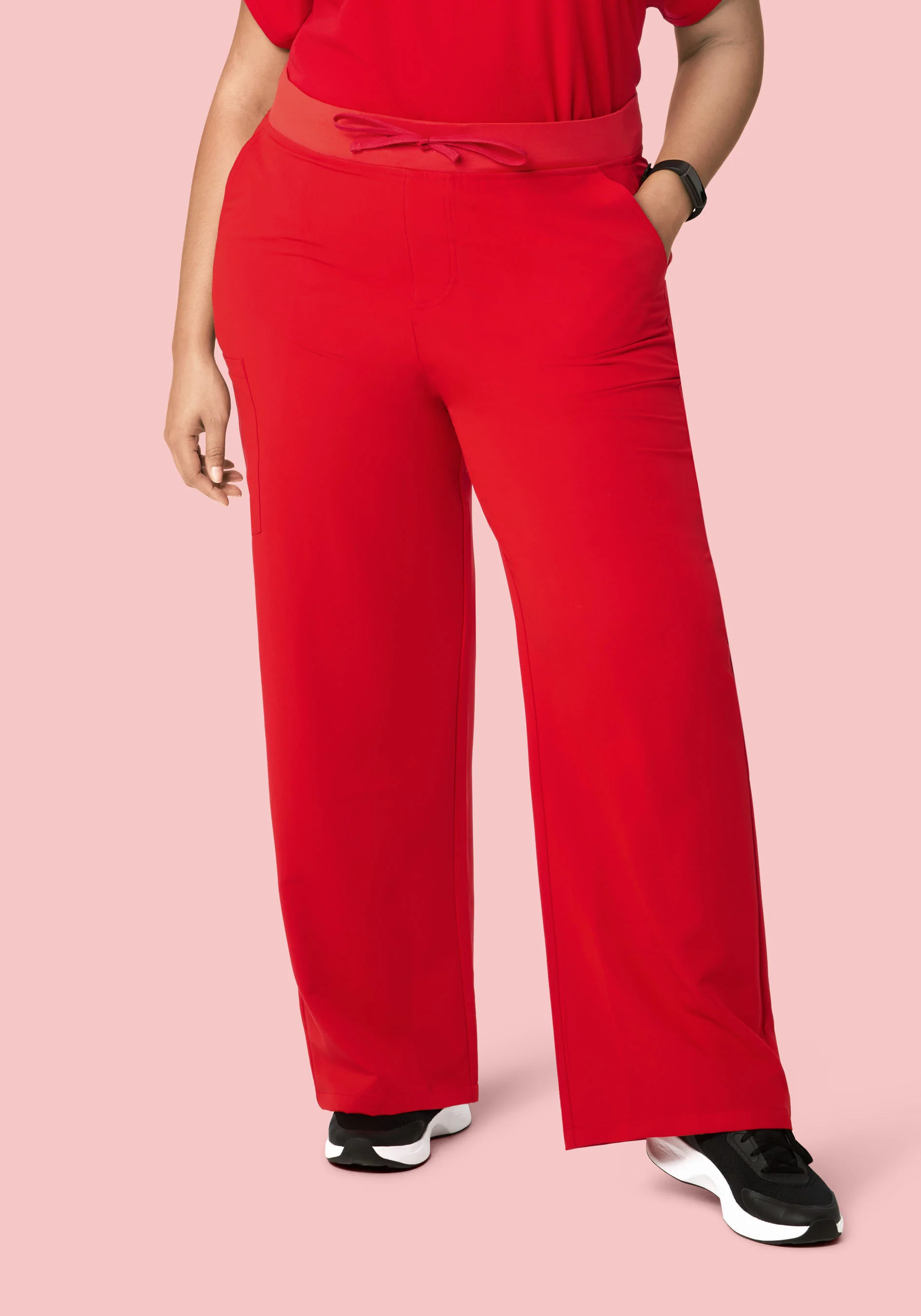 High Waisted Wide Leg Candy Red - Image 5