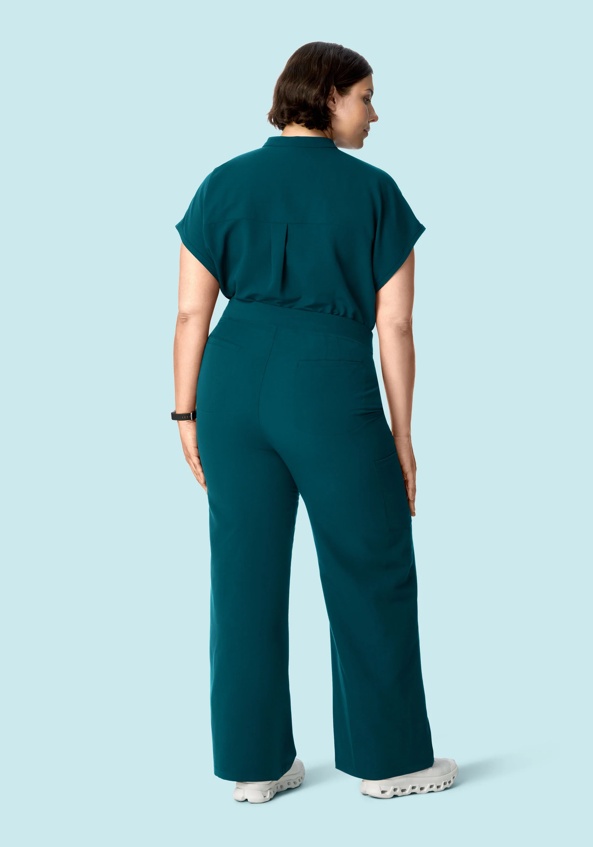 High Waisted Wide Leg Caribbean Blue - Image 5