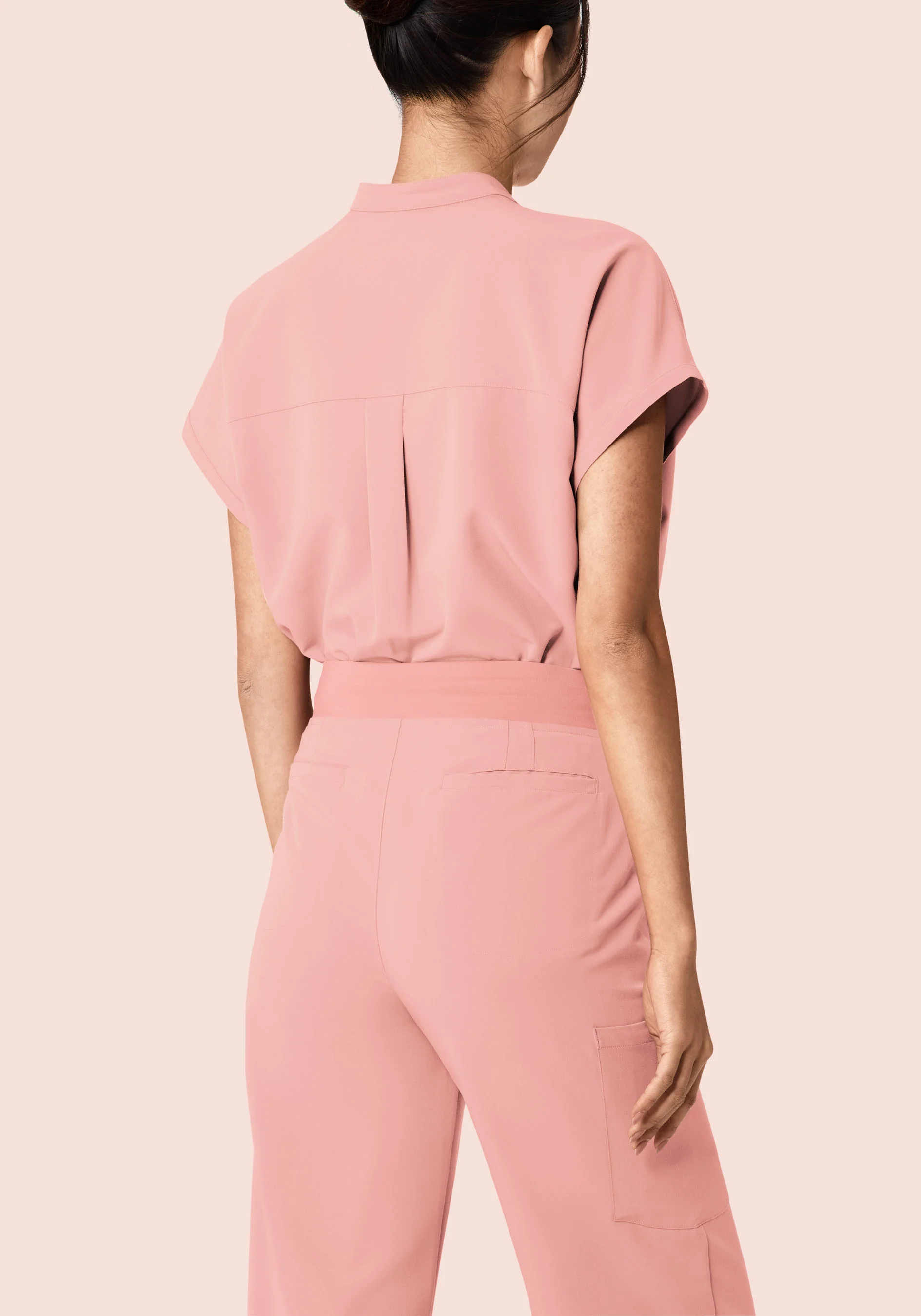High Waisted Wide Leg Dusty Pink - Image 4