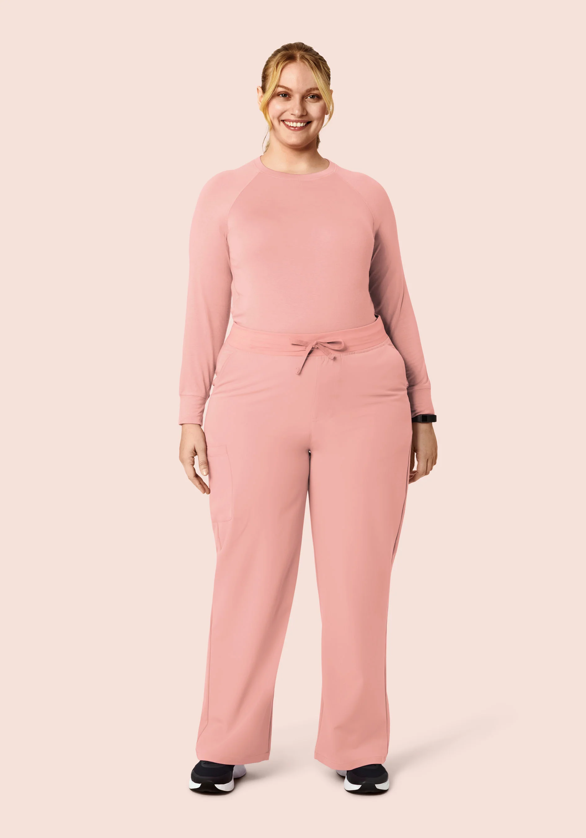 High Waisted Wide Leg Dusty Pink - Image 5