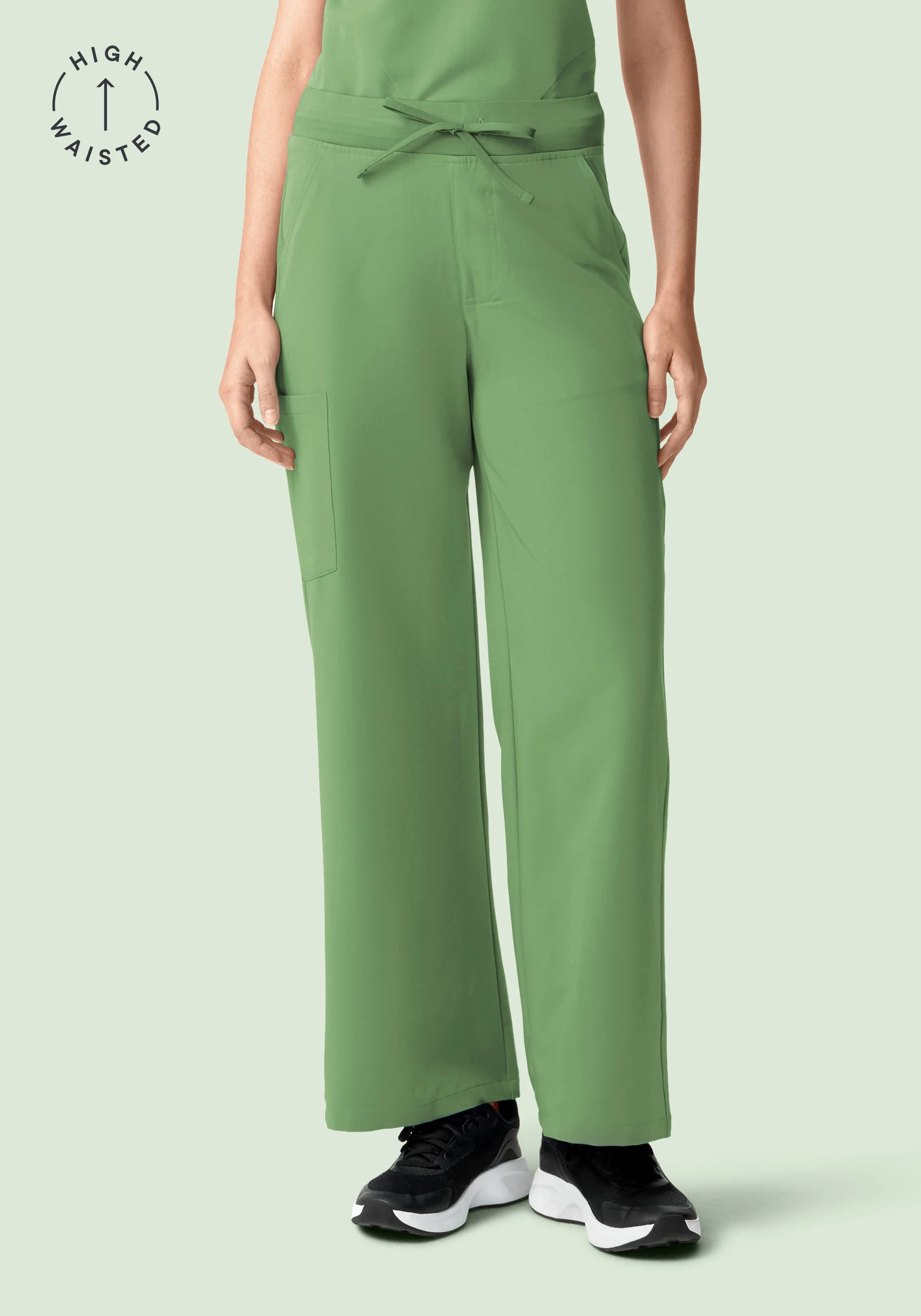 High Waisted Wide Leg Hazel Green