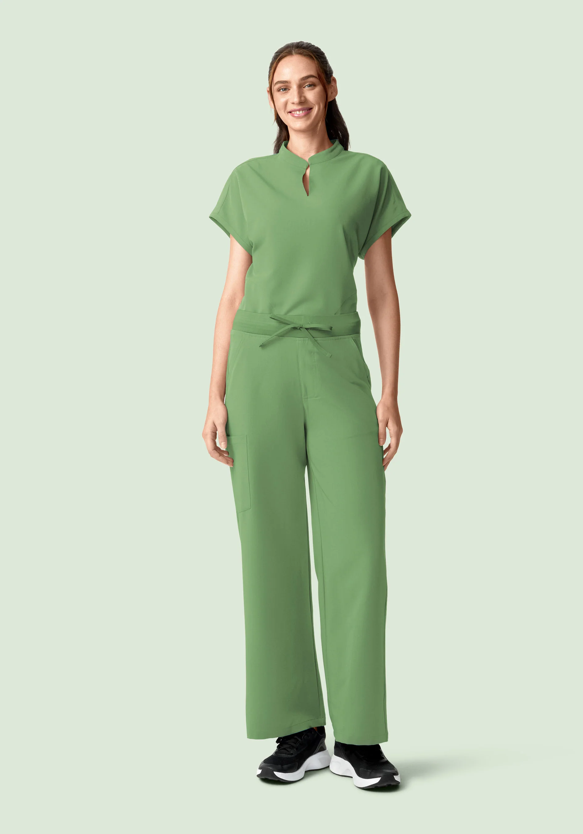 High Waisted Wide Leg Hazel Green - Image 2