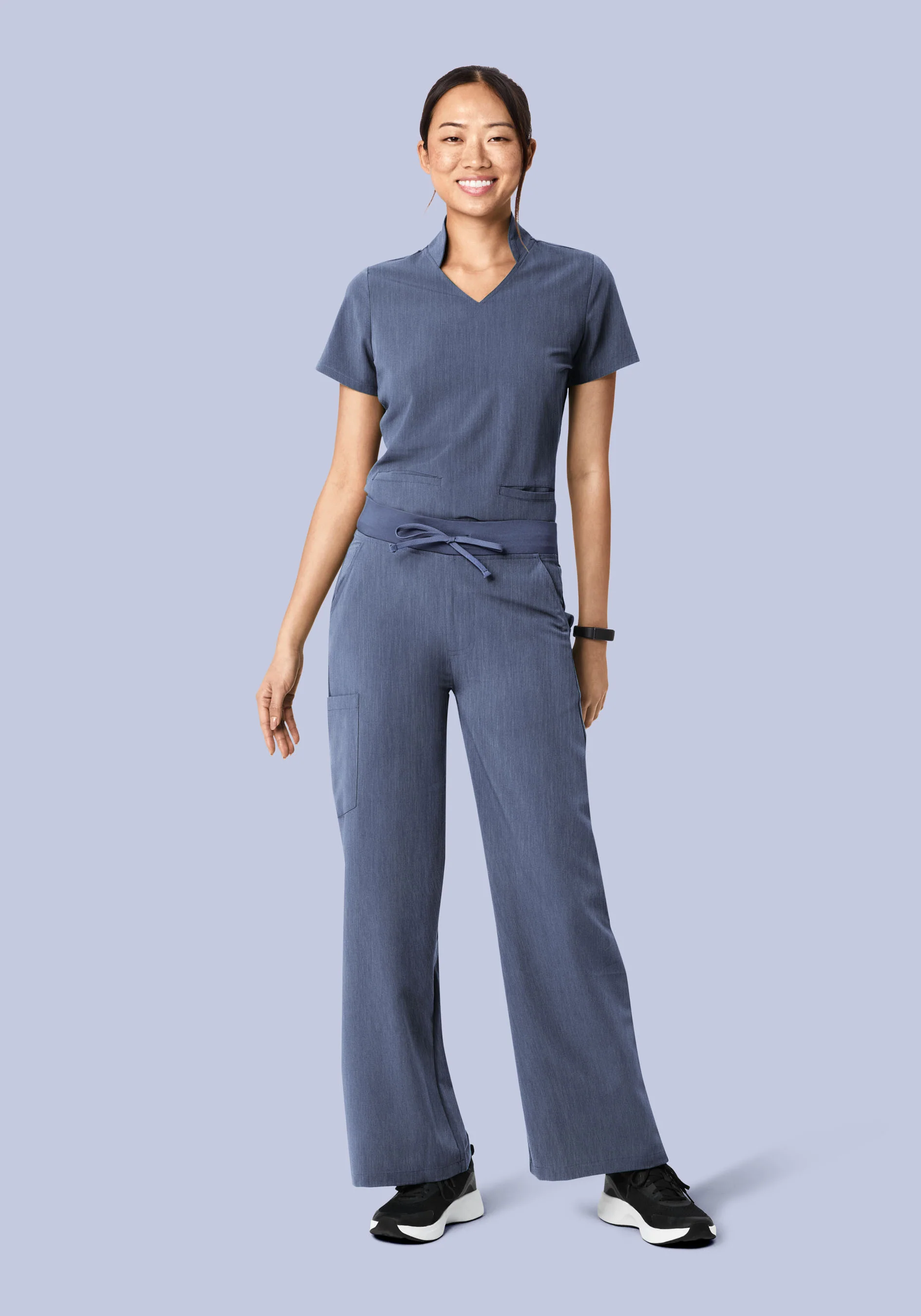 High Waisted Wide Leg Heather Denim - Image 5