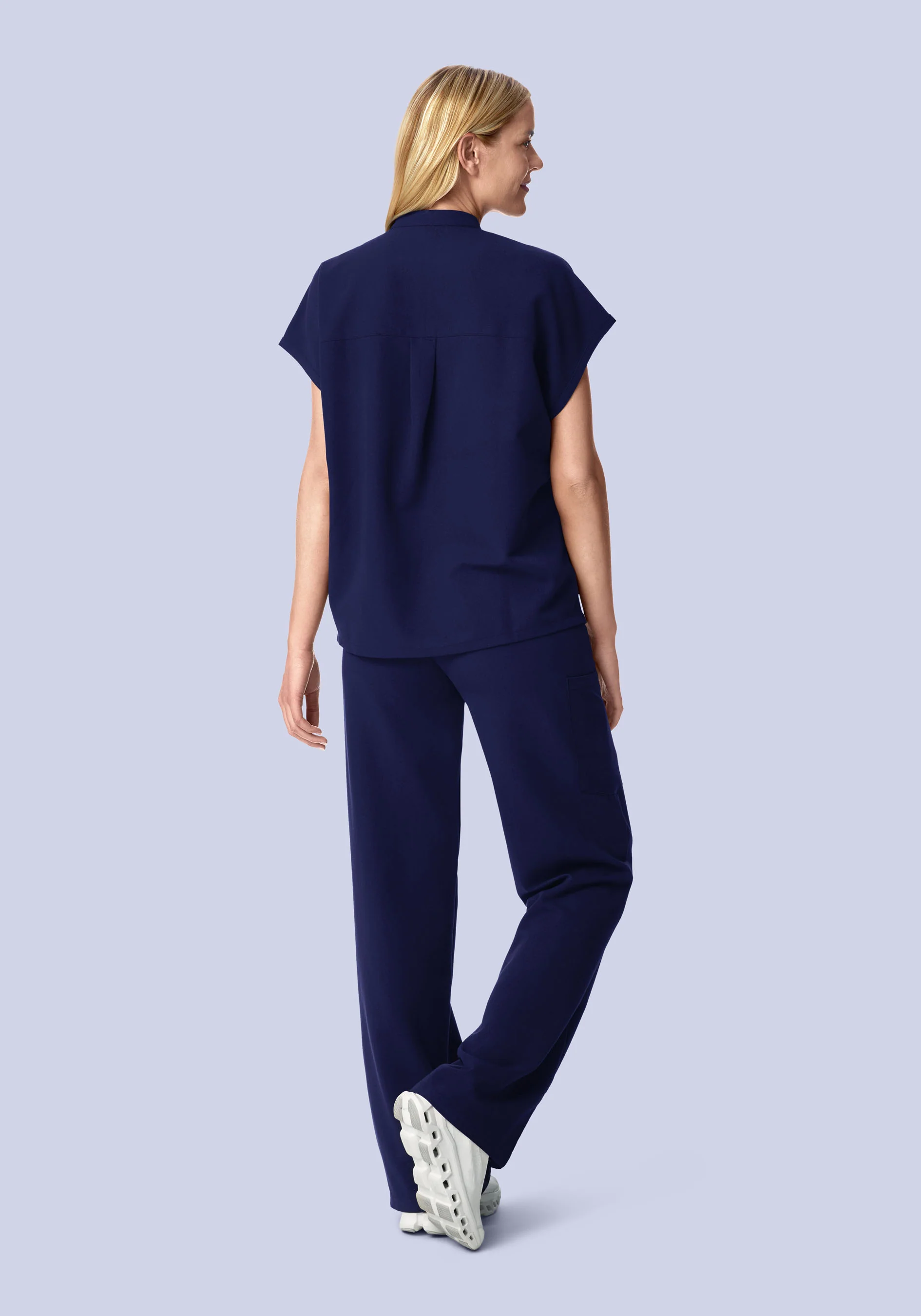 High Waisted Wide Leg Navy - Image 4