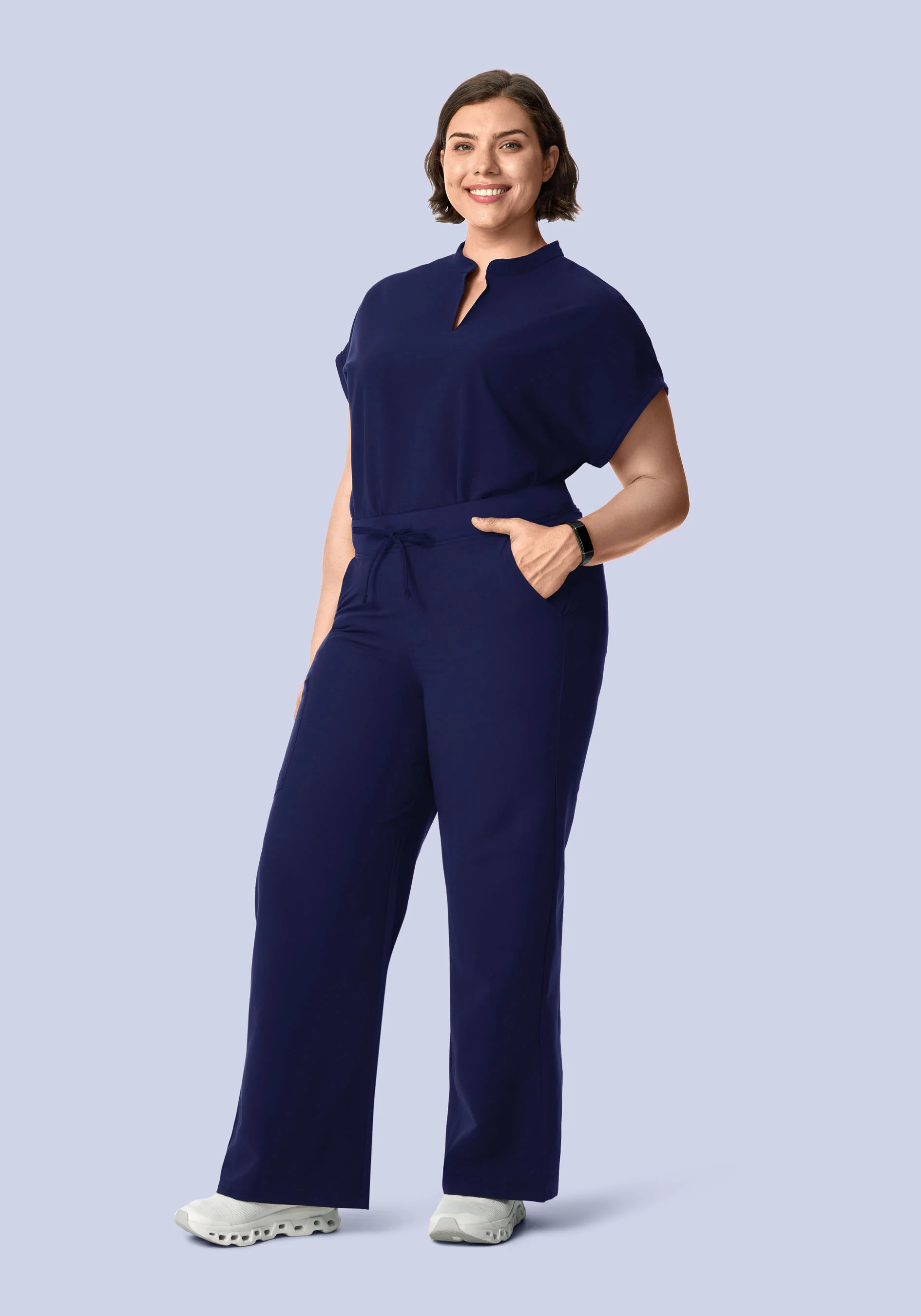 High Waisted Wide Leg Navy - Image 6