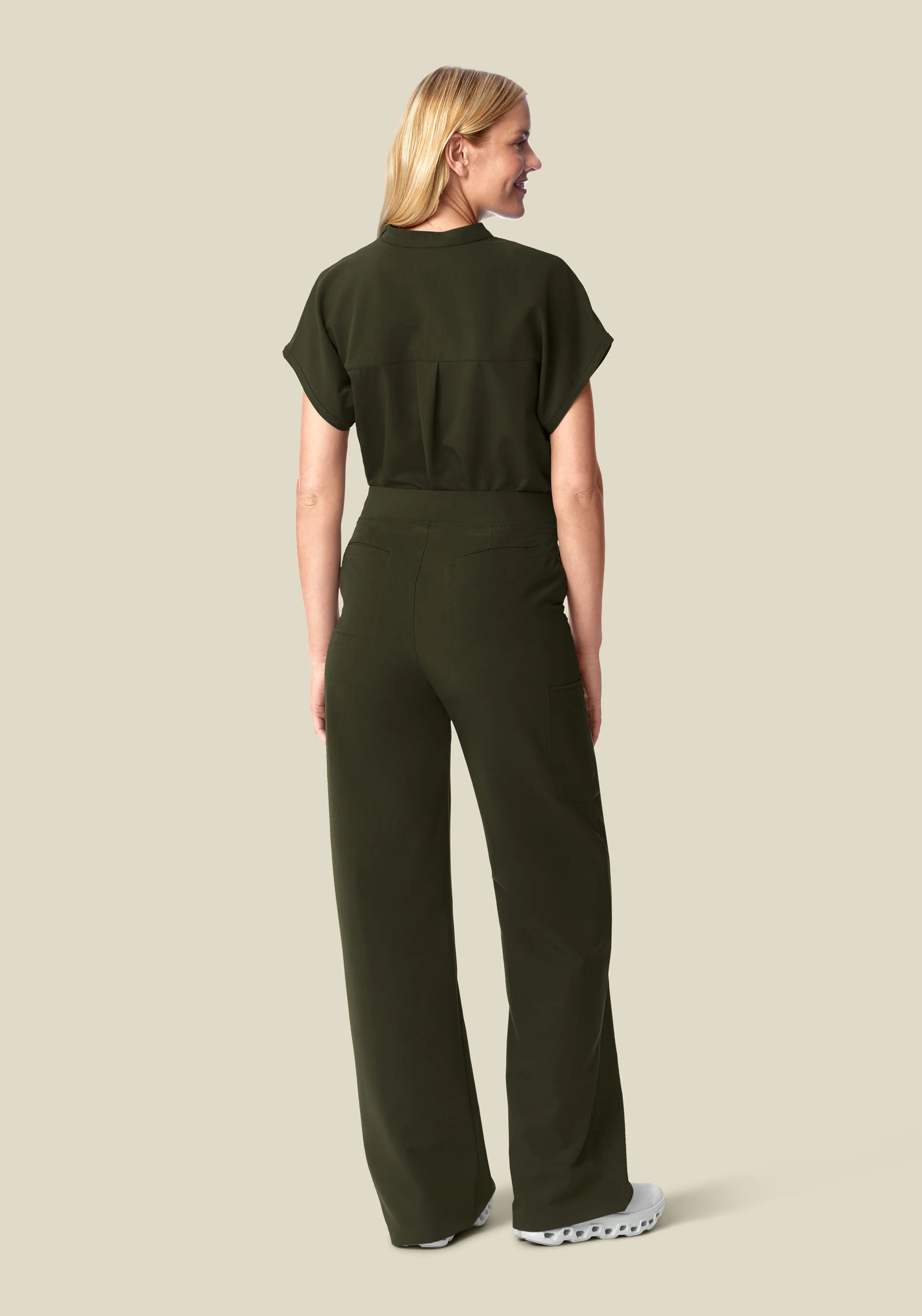High Waisted Wide Leg Olive - Image 4