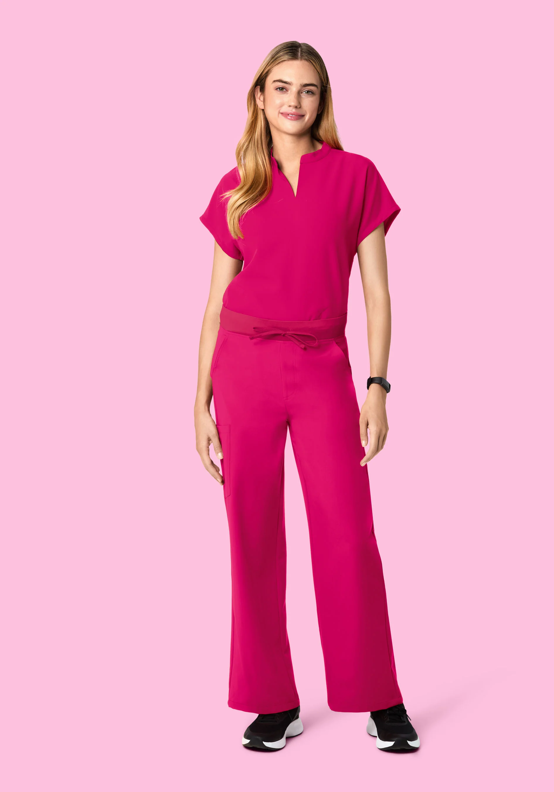 High Waisted Wide Leg Raspberry - Image 5