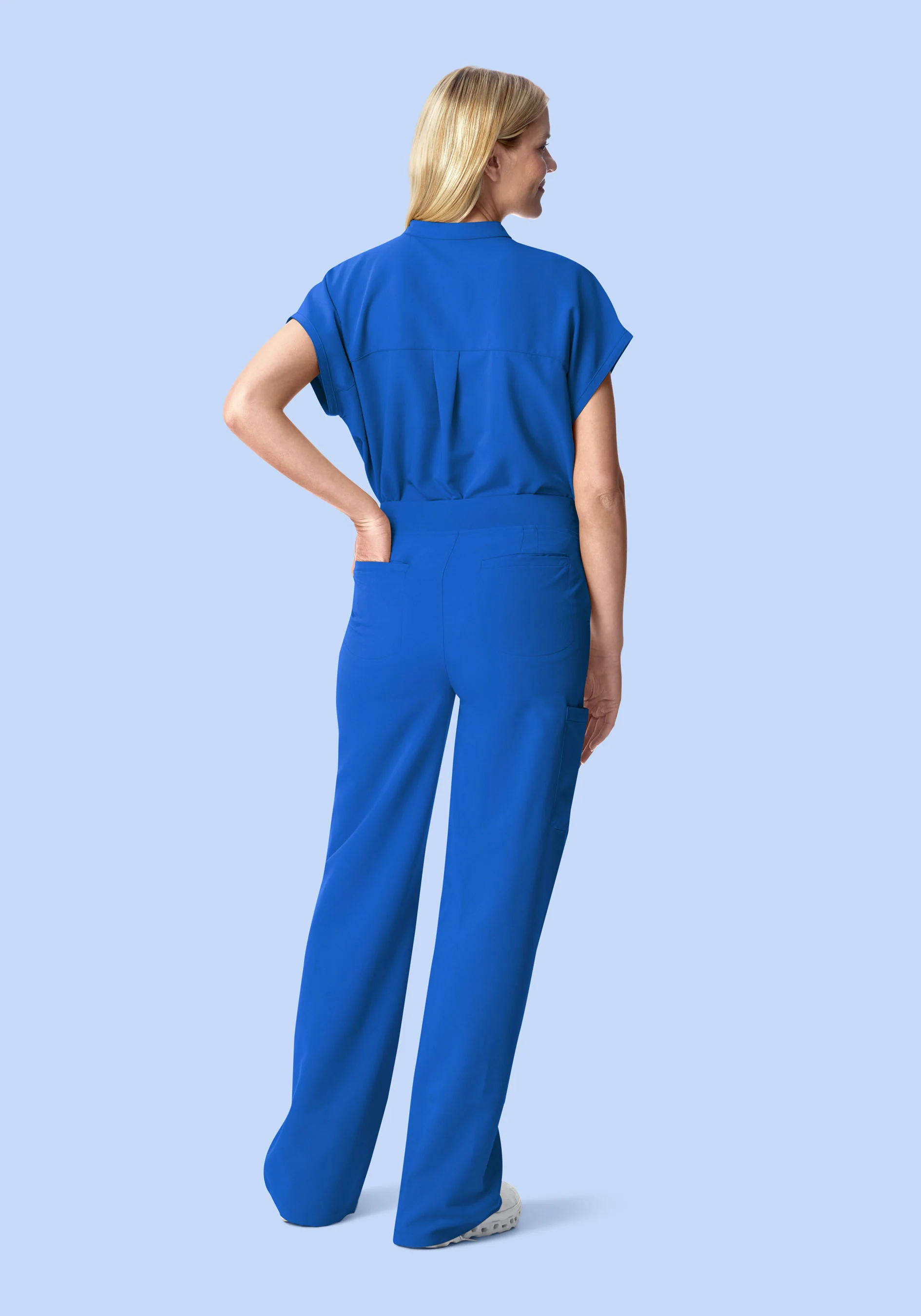 High Waisted Wide Leg Royal Blue - Image 4