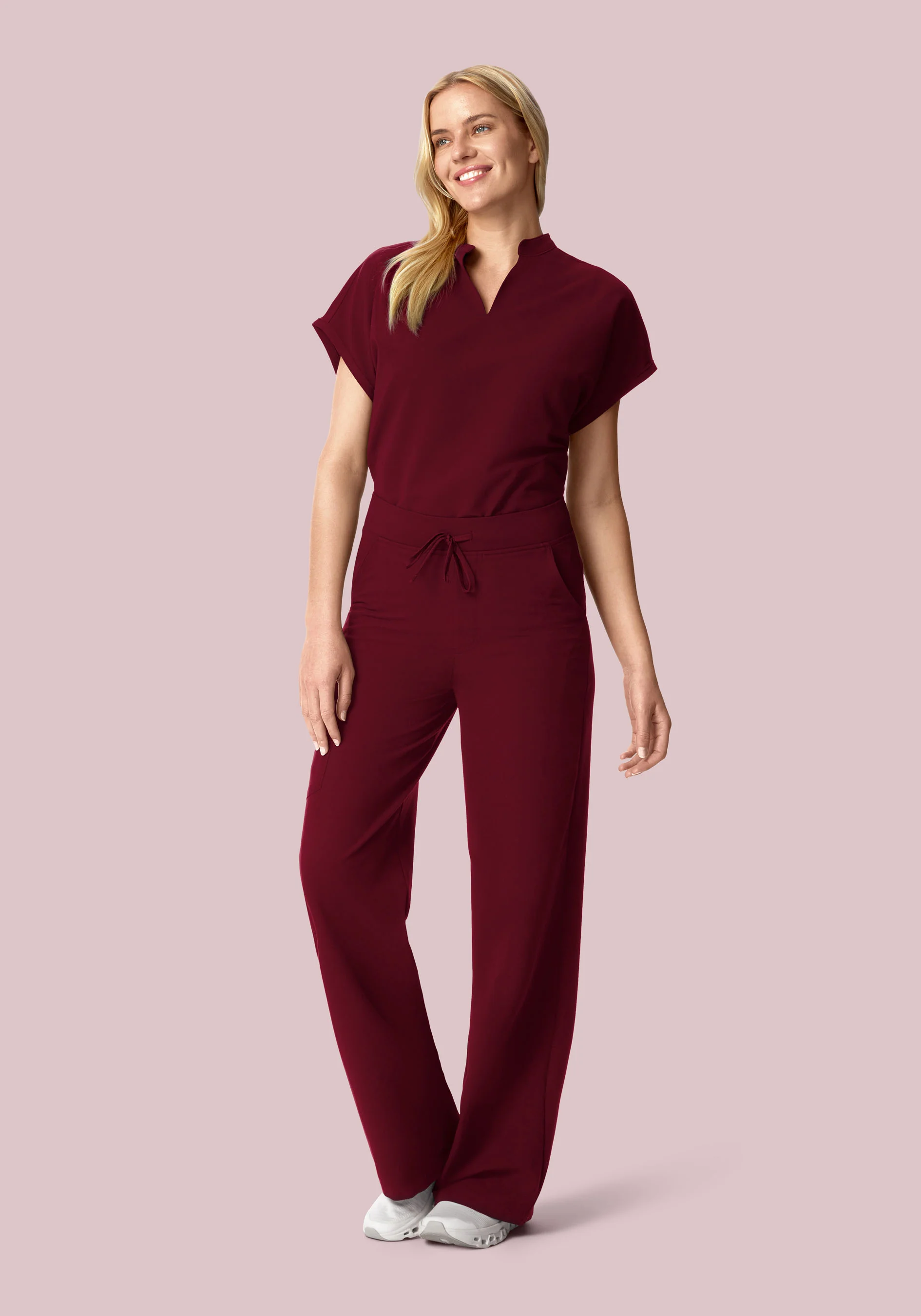 High Waisted Wide Leg Wine - Image 2
