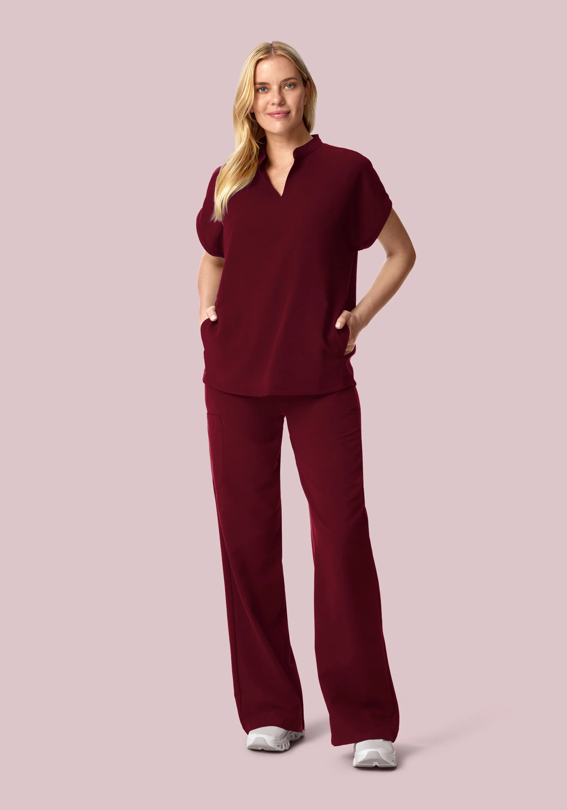 High Waisted Wide Leg Wine - Image 3