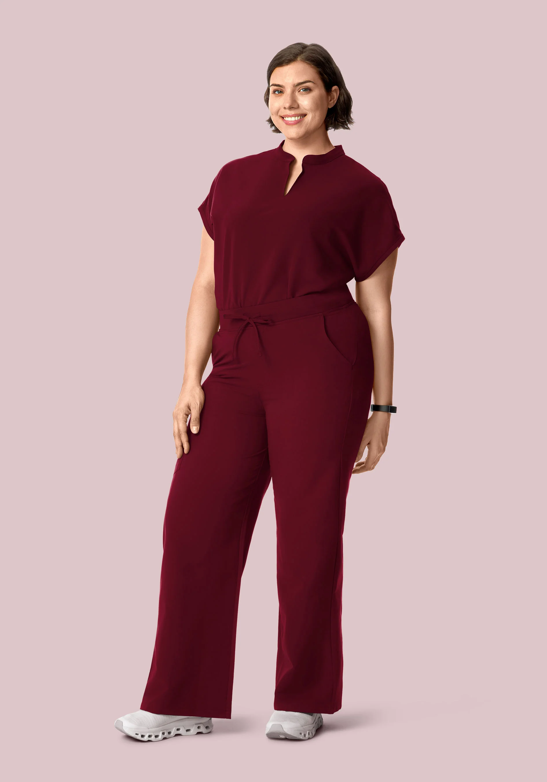 High Waisted Wide Leg Wine - Image 5