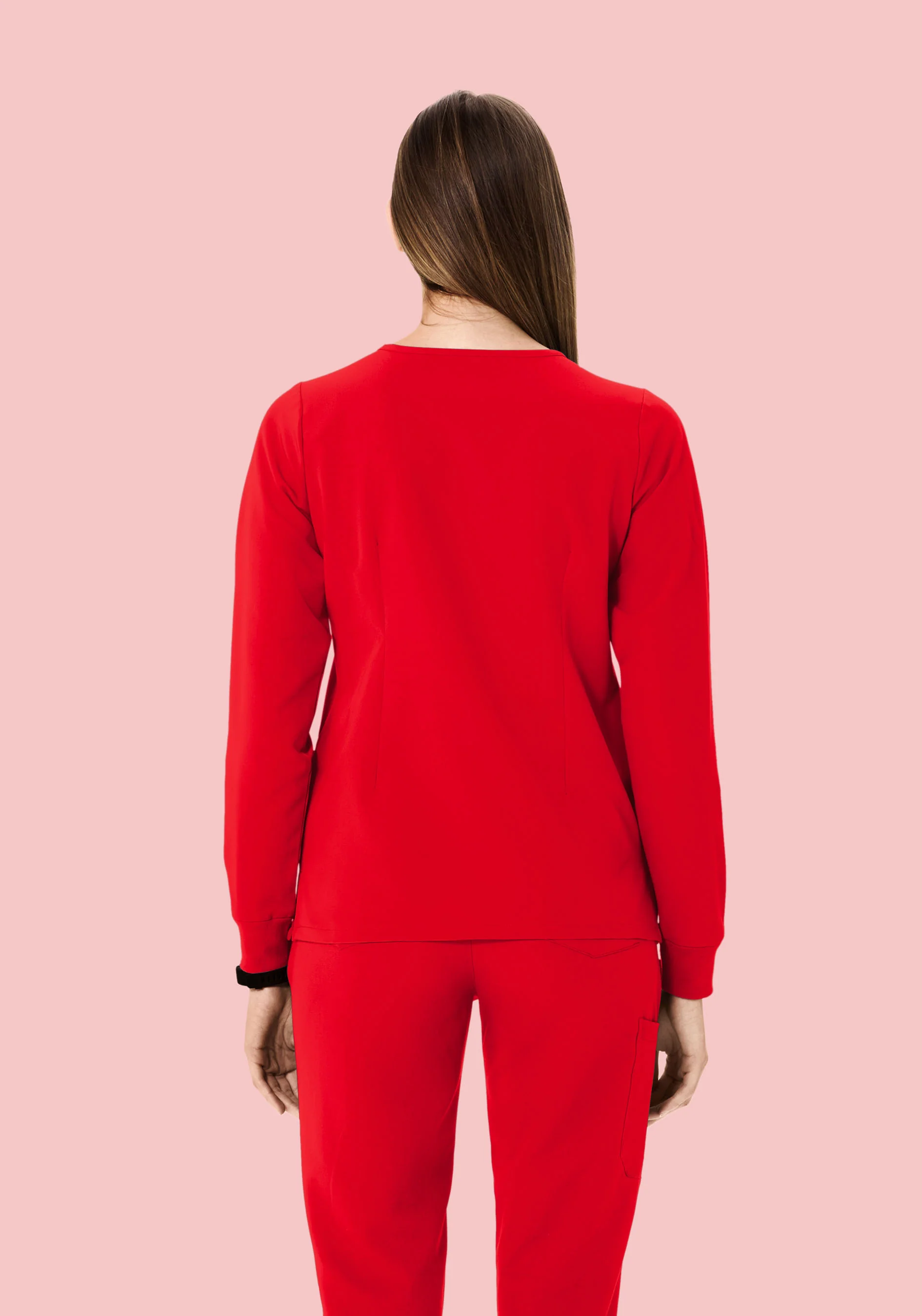 Long Sleeve 6 Pocket Top Candy Red - Image 4