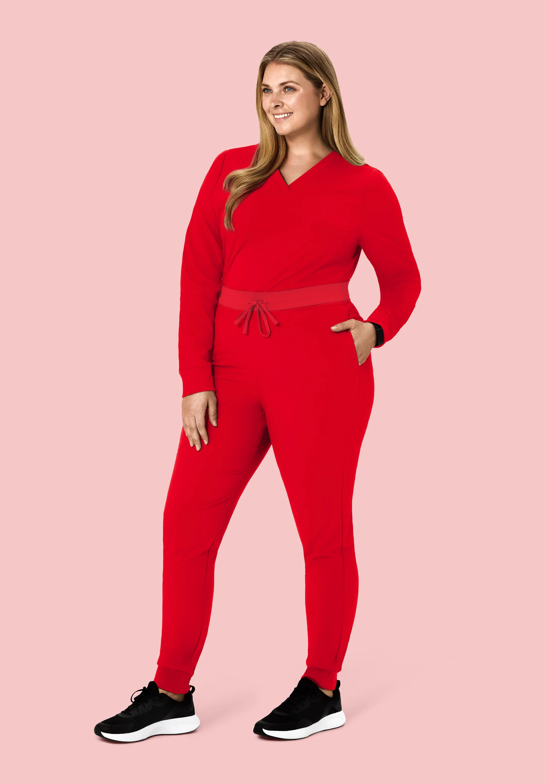 Long Sleeve 6 Pocket Top Candy Red - Image 7