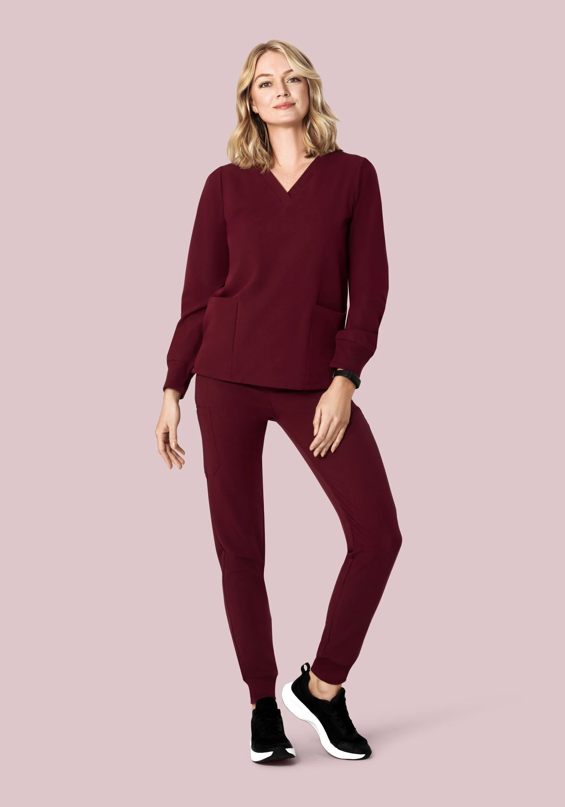 Long Sleeve 6 Pocket Top Wine - Image 5