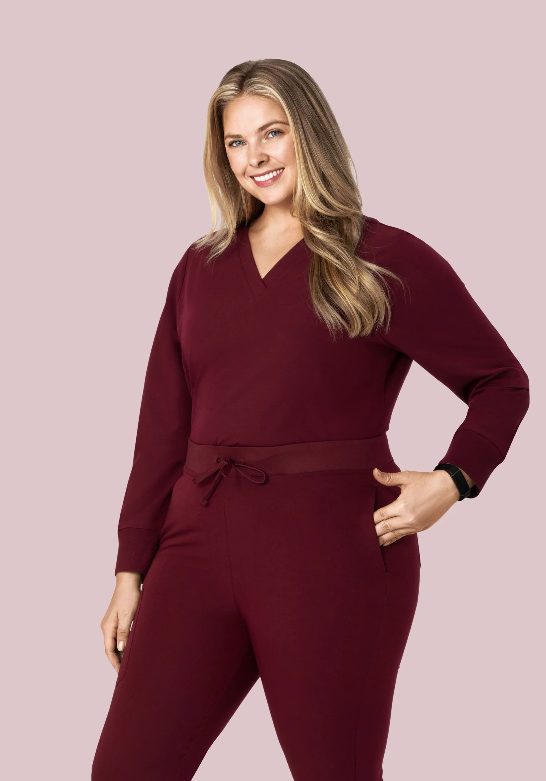 Long Sleeve 6 Pocket Top Wine - Image 8