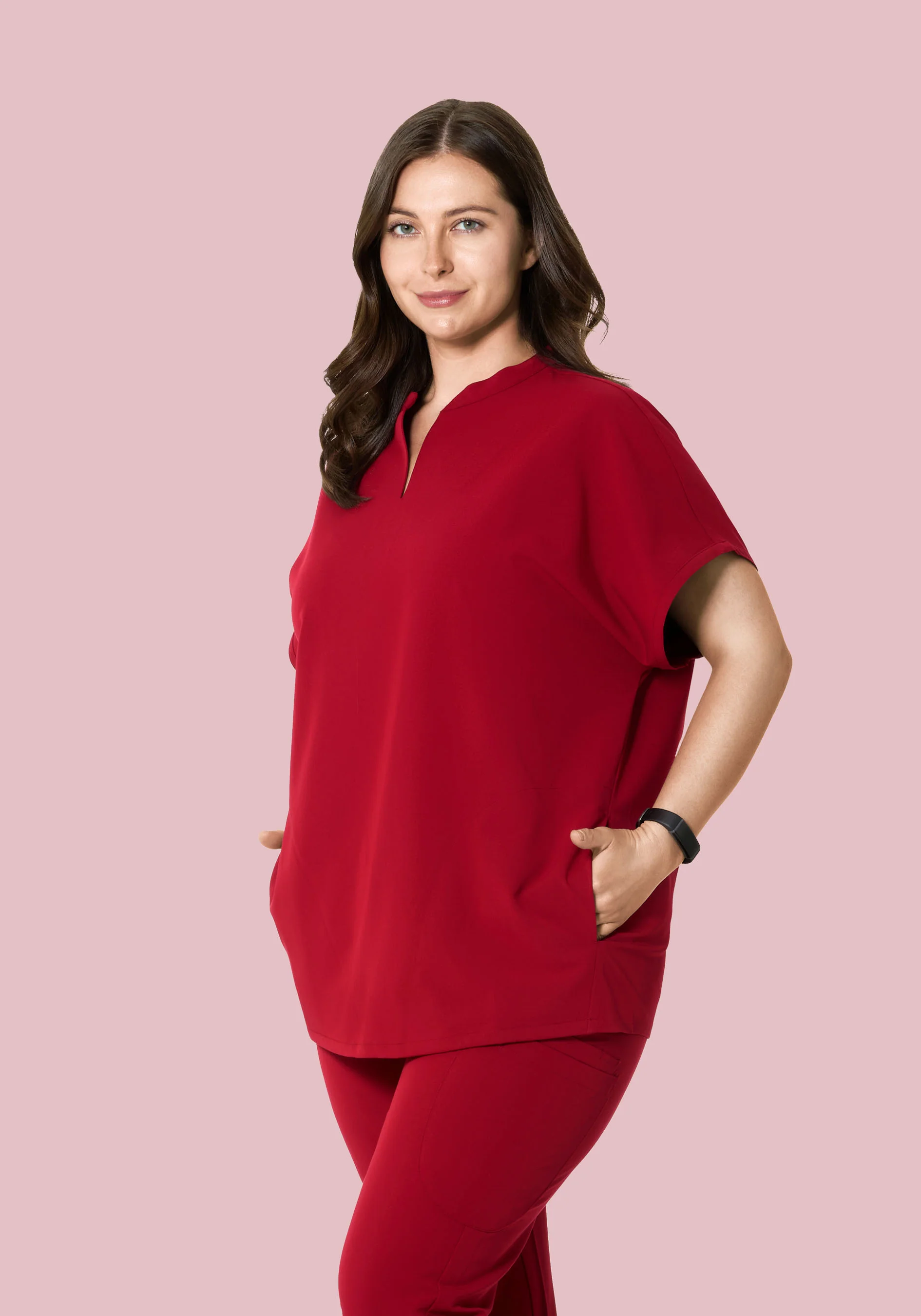 Mandarin Dolman Top Cardinal - Image 7