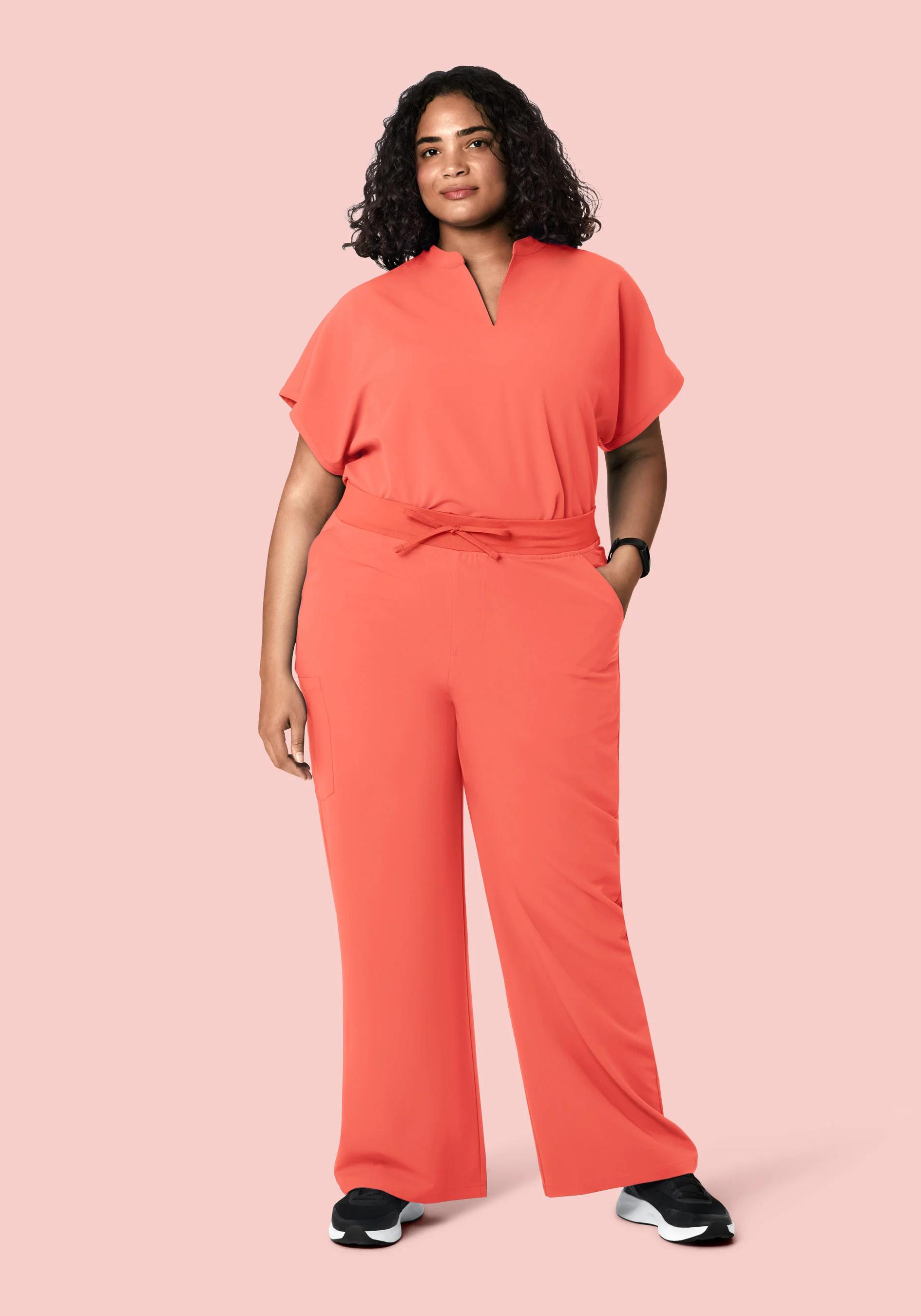 Mandarin Dolman Top Coral - Image 6