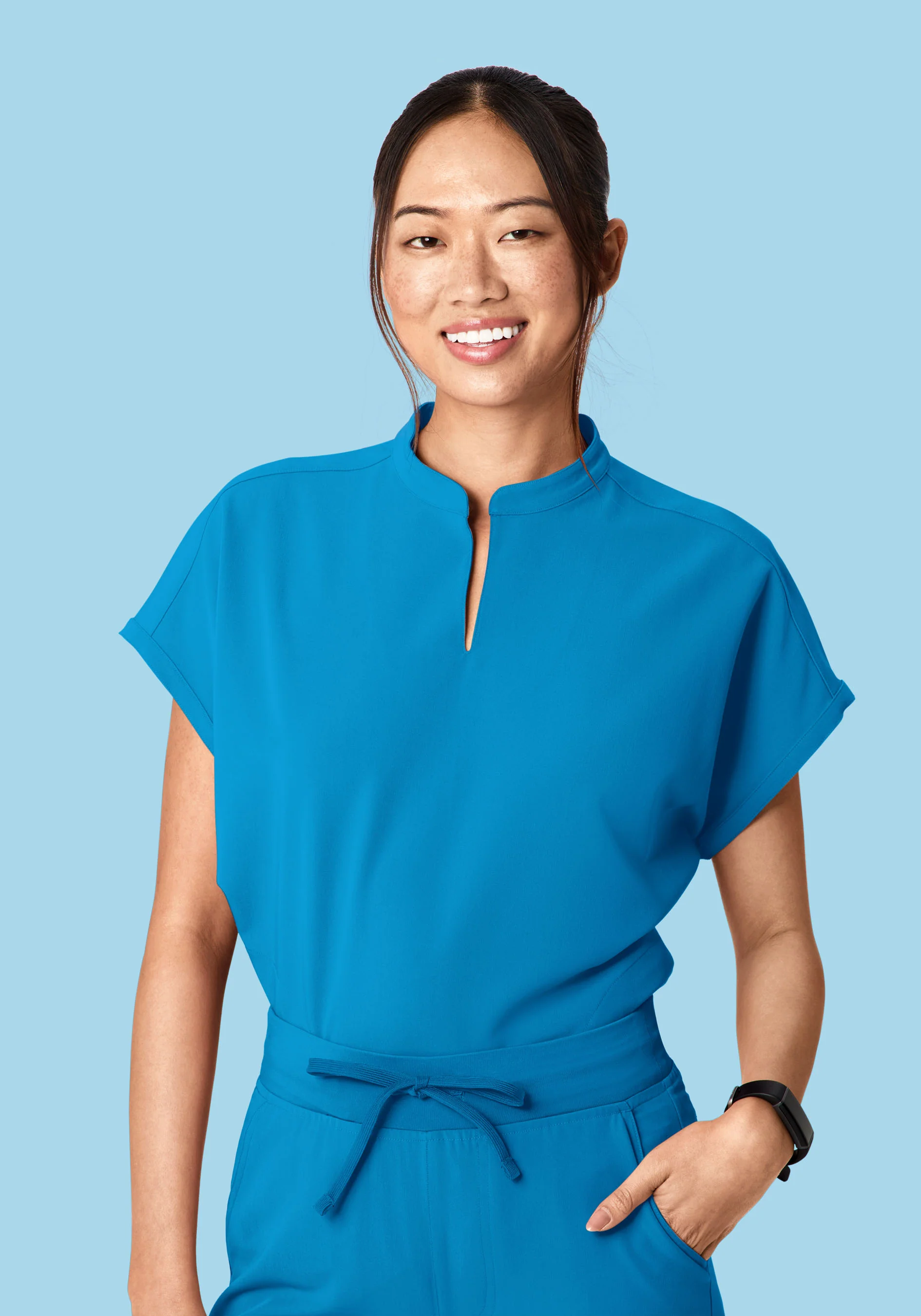 Mandarin Dolman Top Electric Blue - Image 2