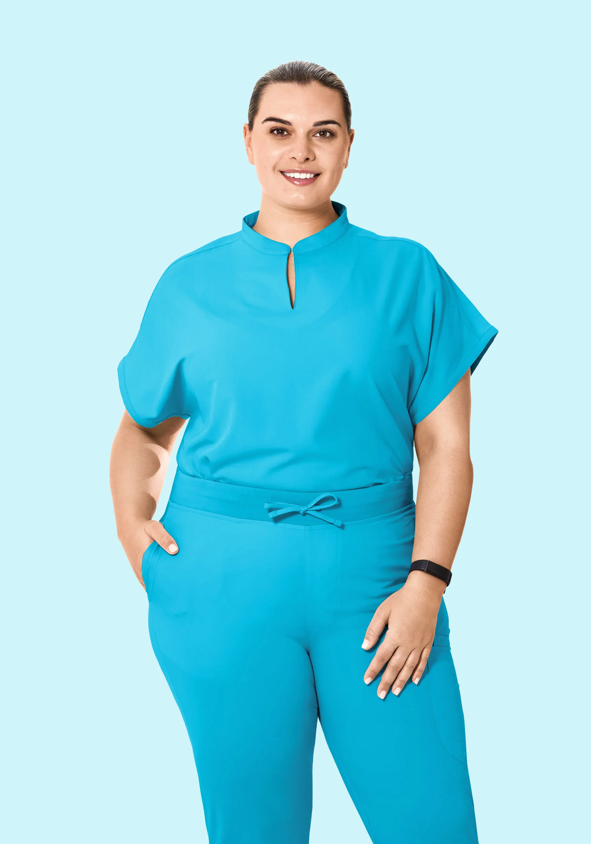 Mandarin Dolman Top Pacific Blue - Image 6
