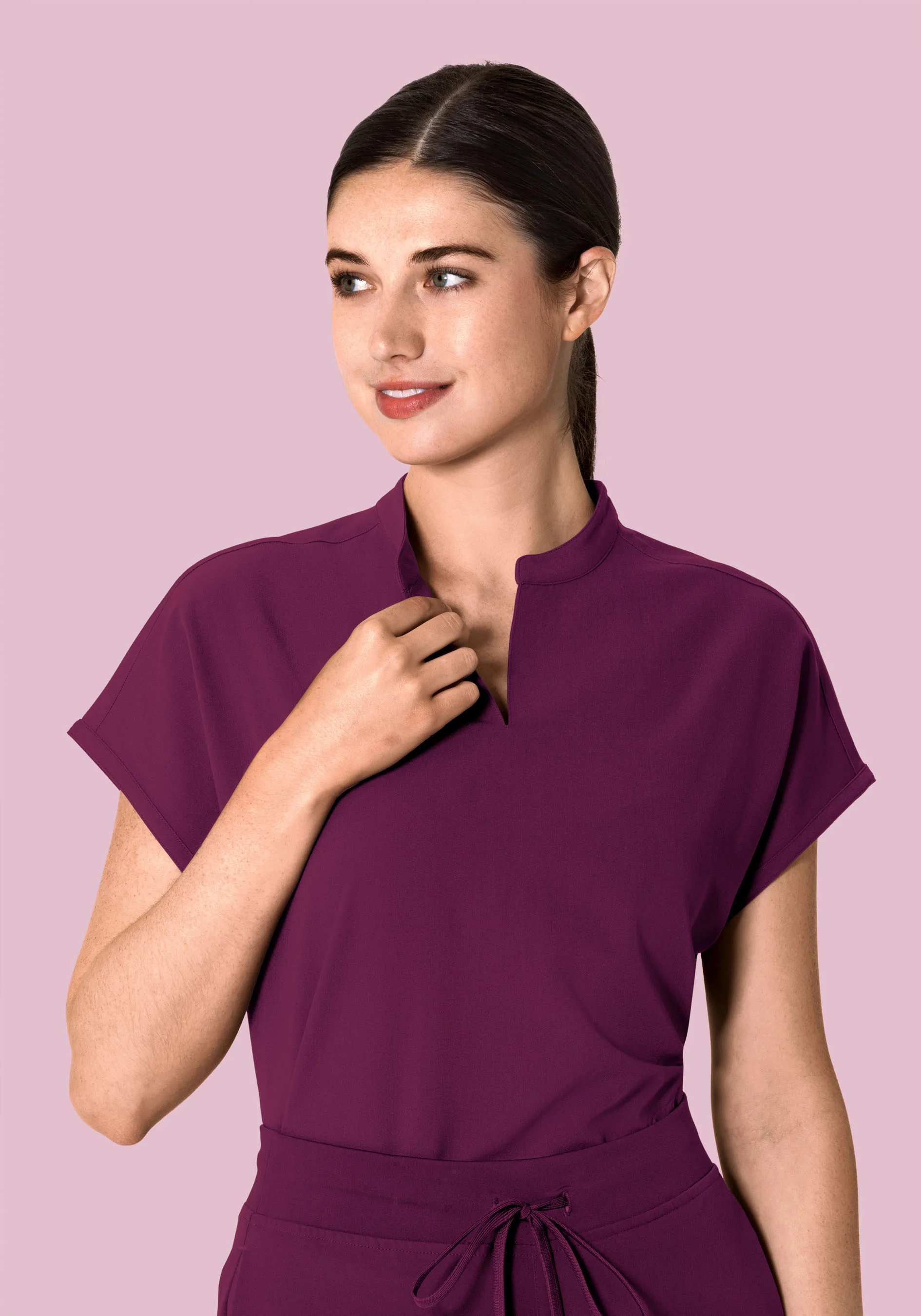 Mandarin Dolman Top Plum - Image 2