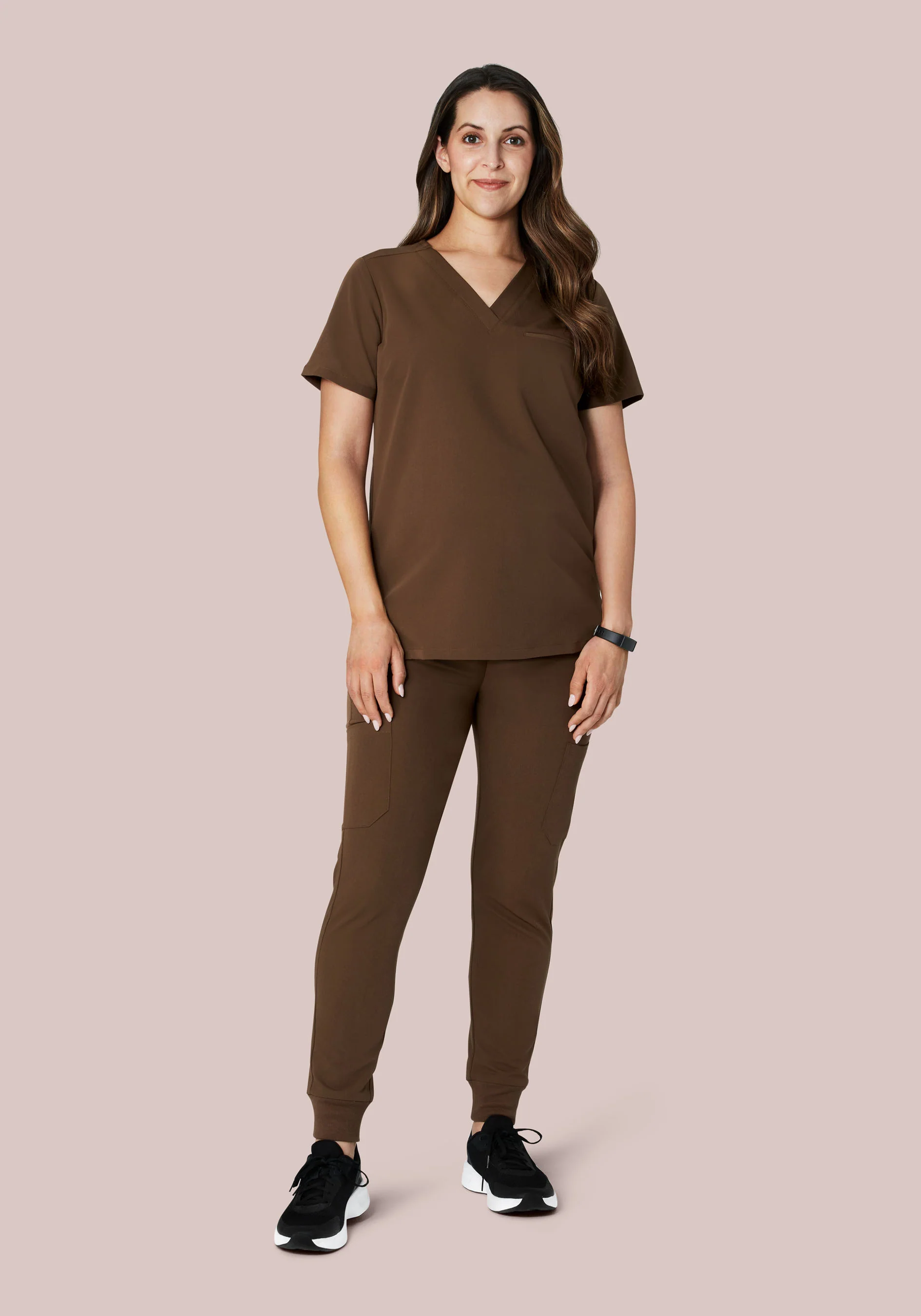 Maternity One Pocket Top Chocolate Brown - Image 2