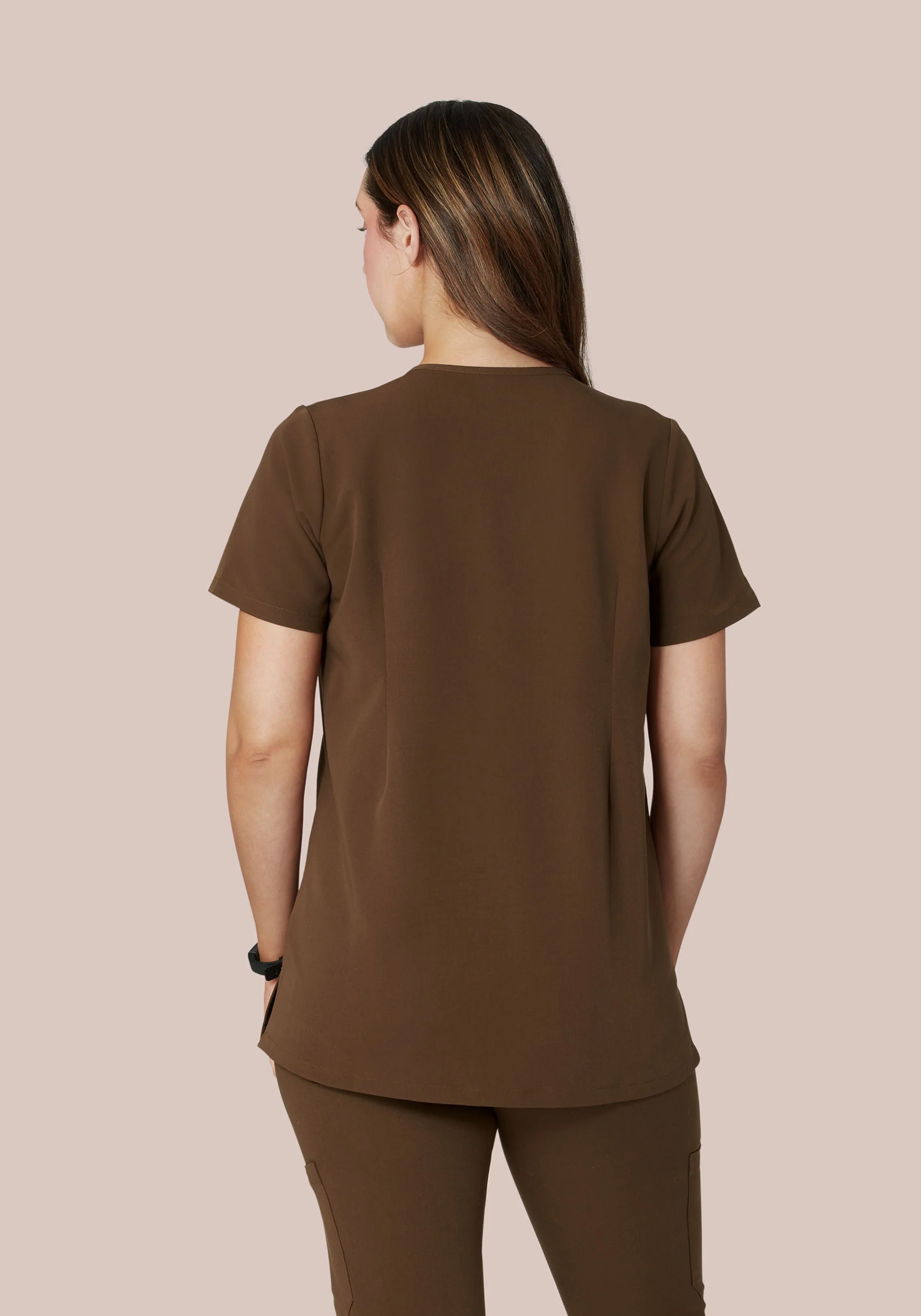 Maternity One Pocket Top Chocolate Brown - Image 3