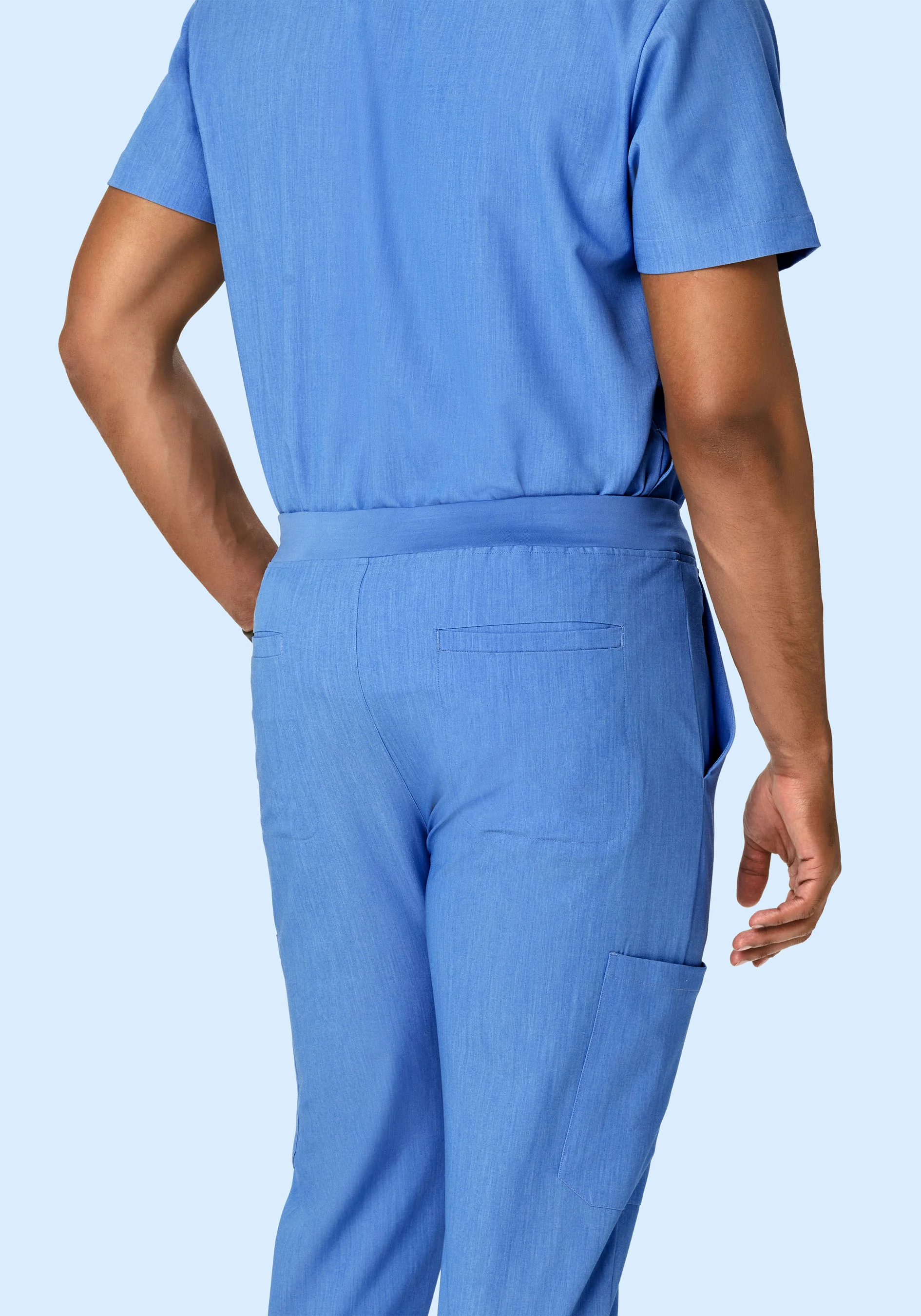 7 Pocket Joggers Heather Blue - Image 5