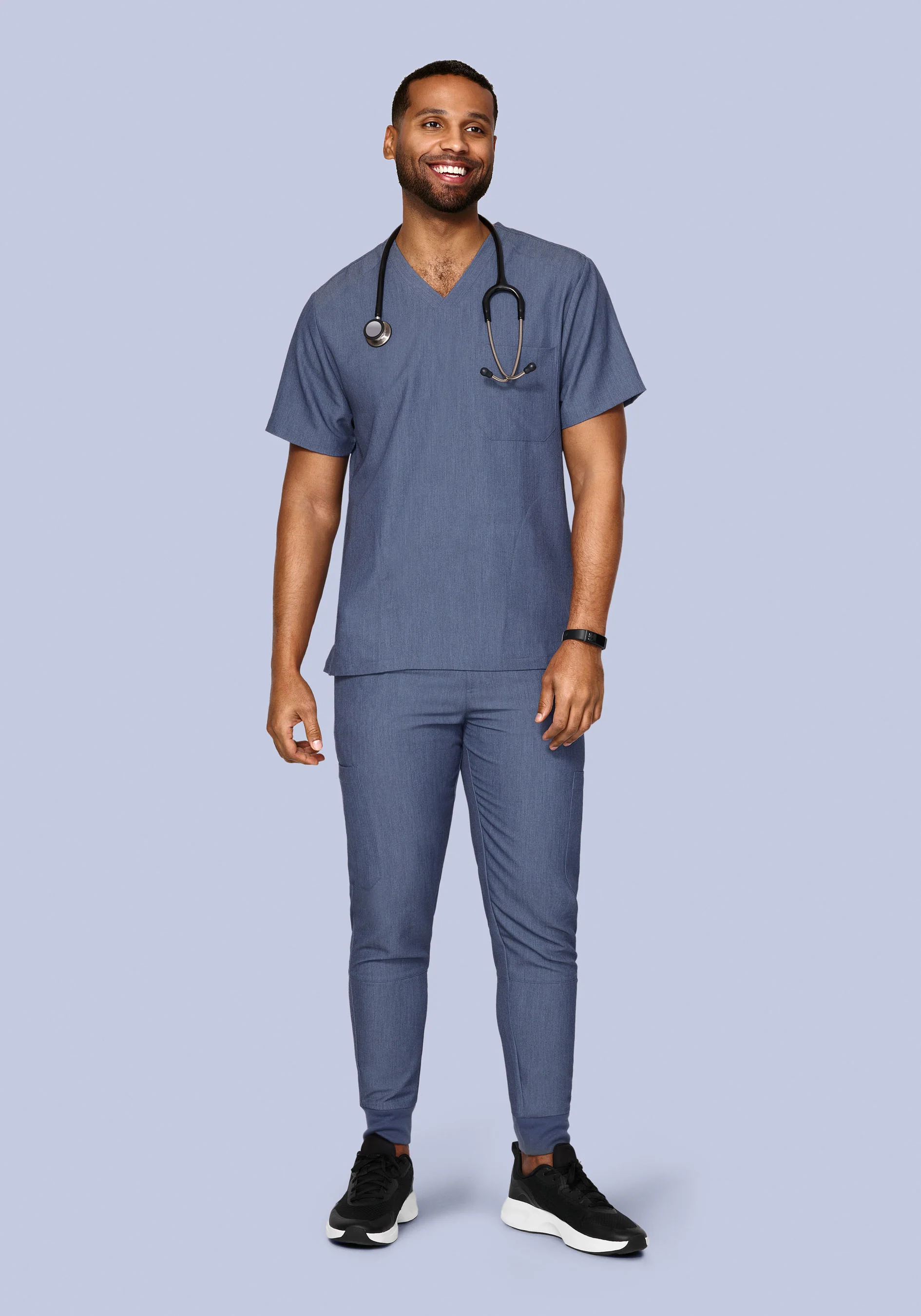 7 Pocket Joggers Heather Denim - Image 5
