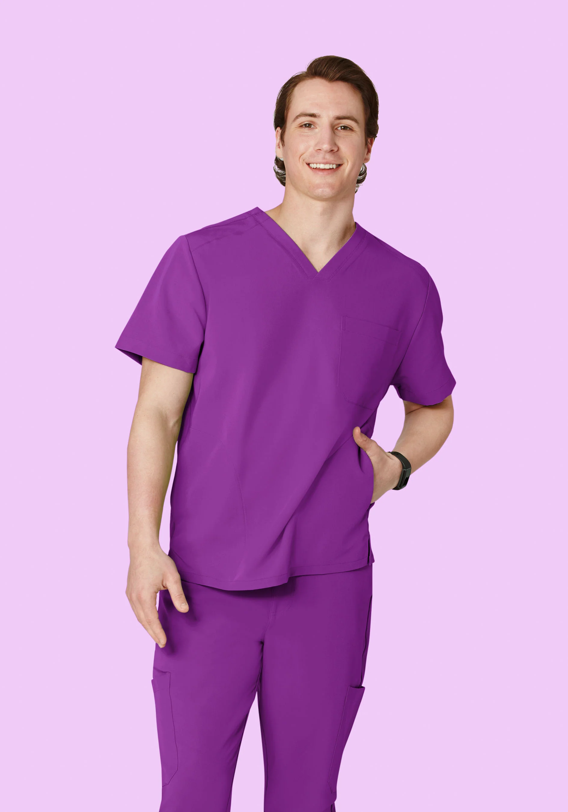Three Pocket Top Cyber Grape