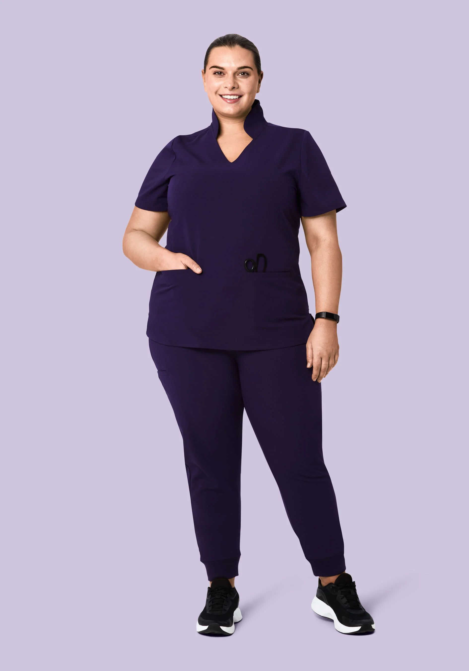 Multi Wear Collar Top Eggplant - Image 7