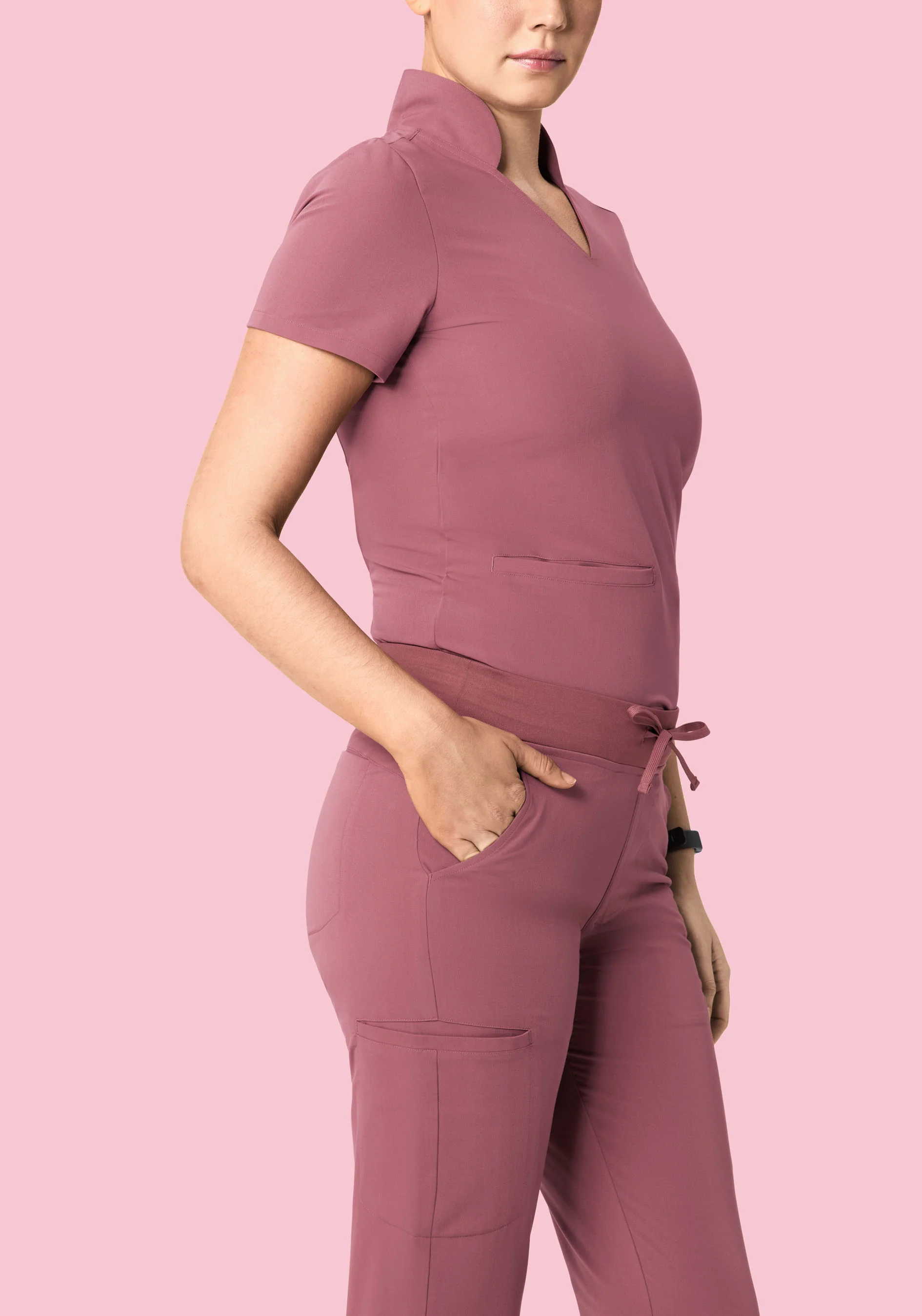 Multi Wear Collar Top Mauve - Image 9