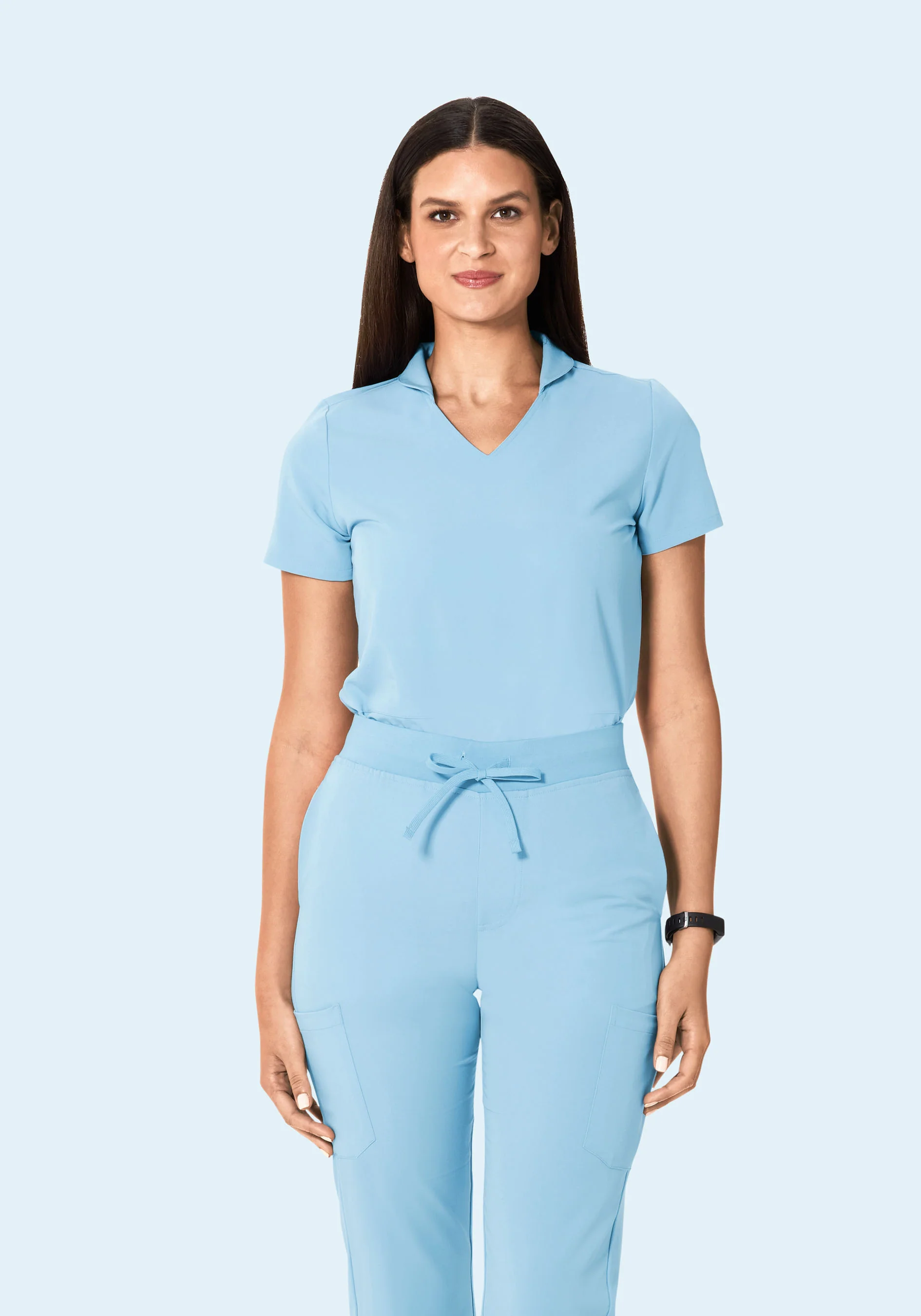Multi Wear Collar Top Nordic Blue