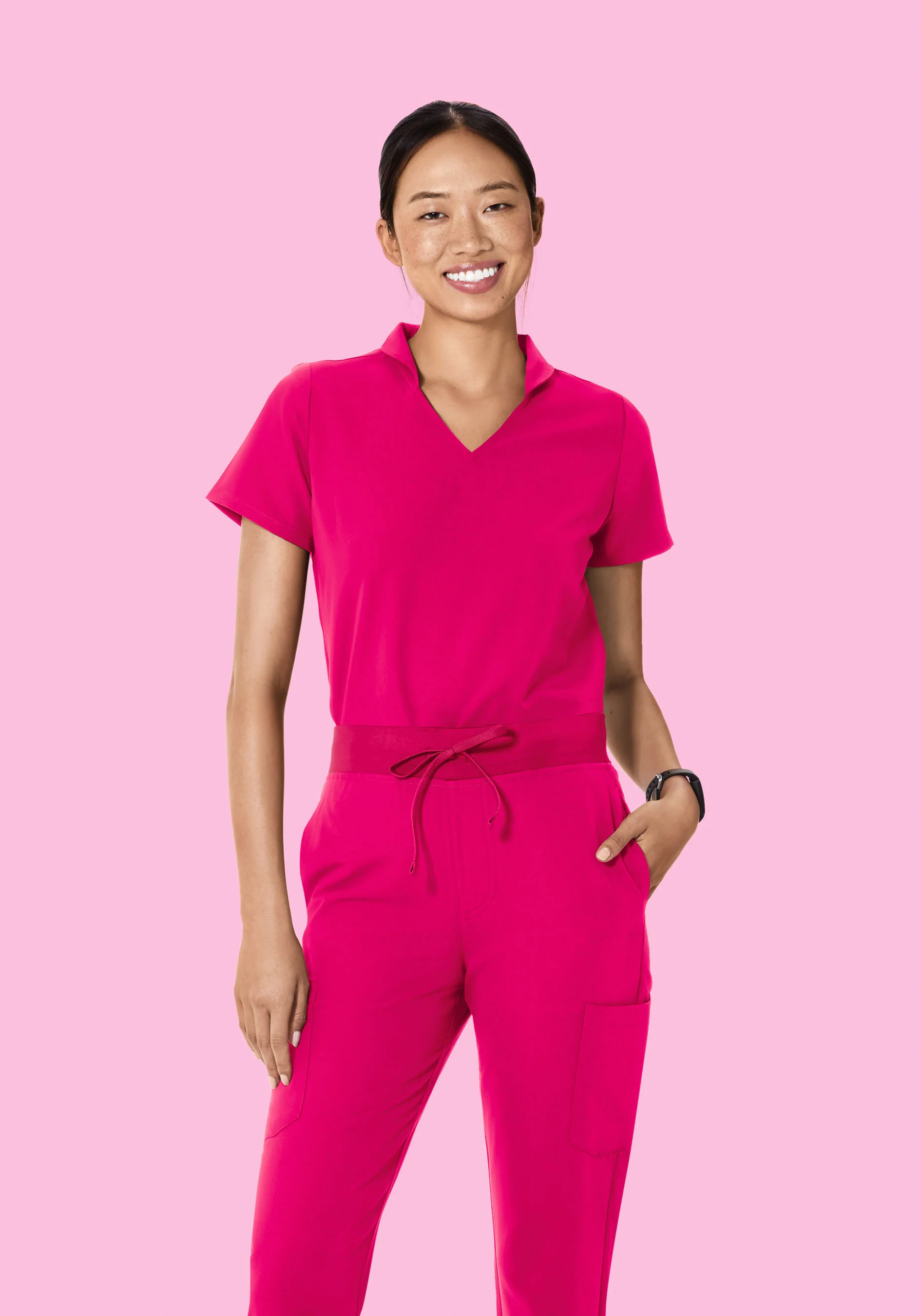 Multi Wear Collar Top Raspberry - Image 2