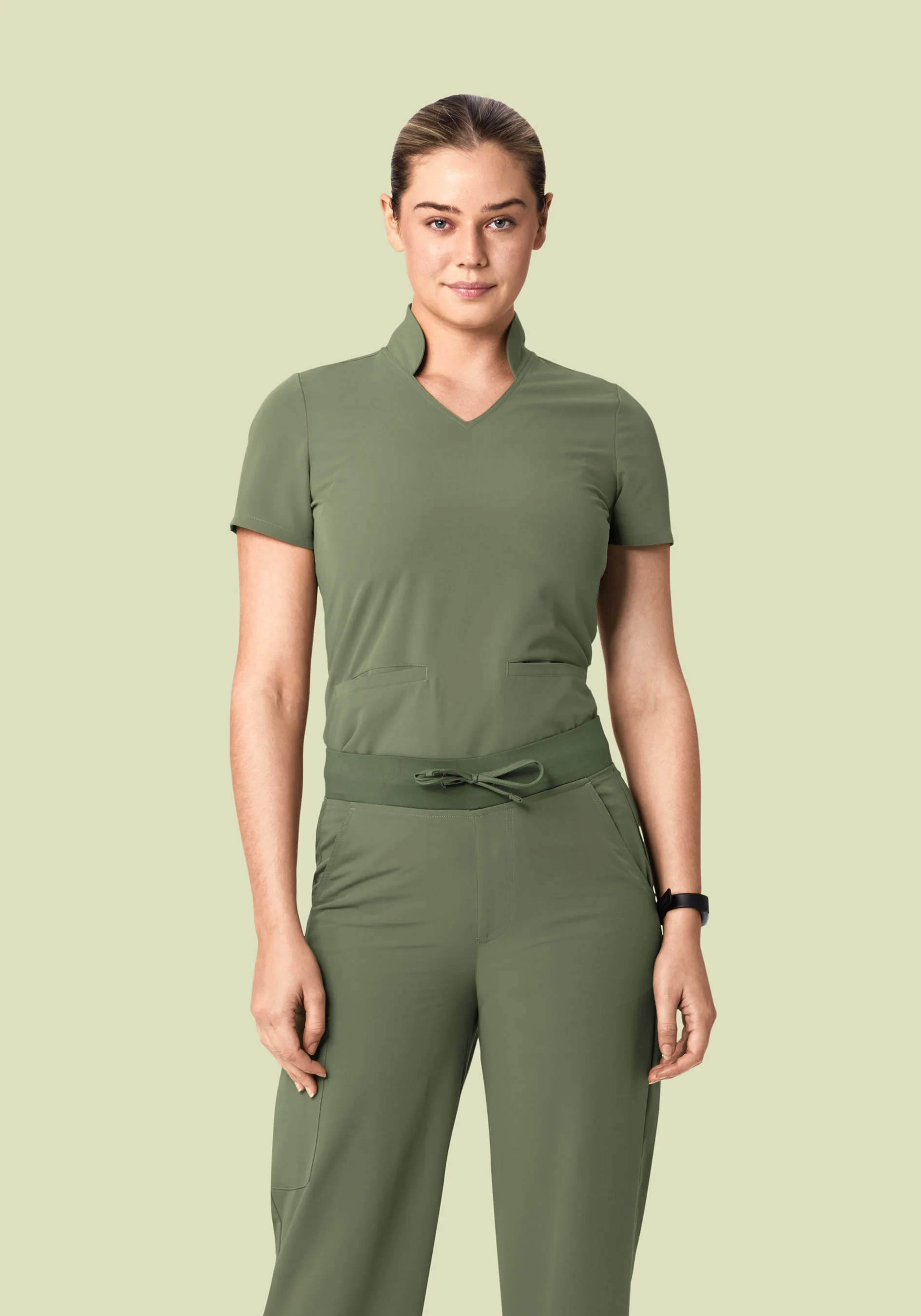 Multi Wear Collar Top Sage - Image 2