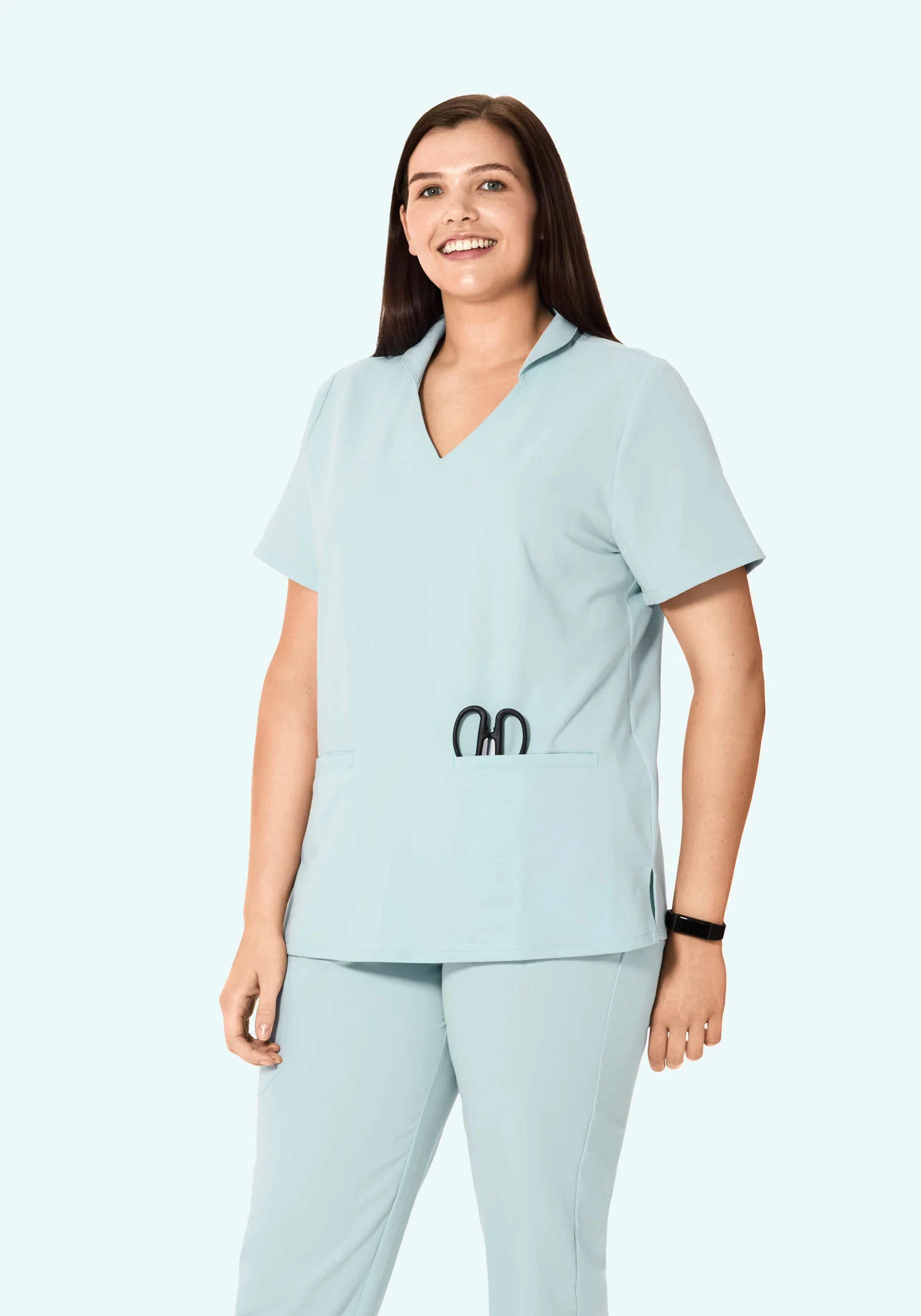 Multi Wear Collar Top Sky - Image 7