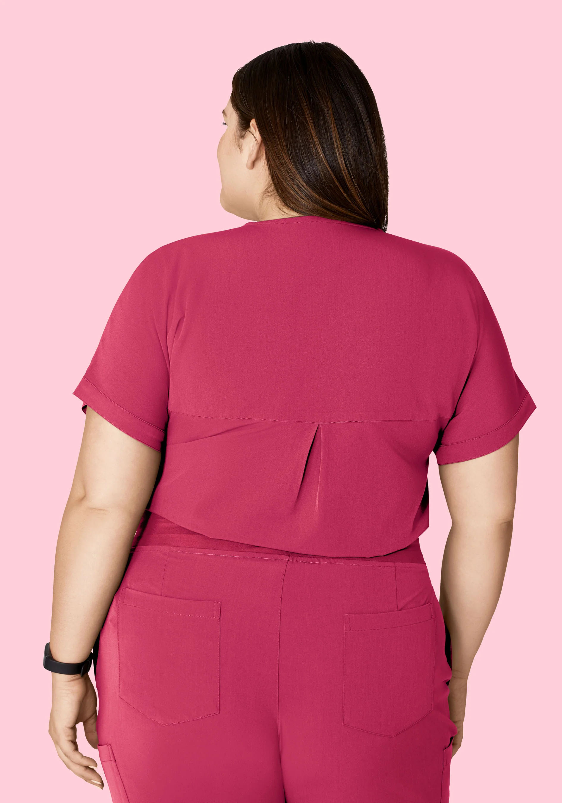 Oversized V Neck Top Deep Magenta - Image 10