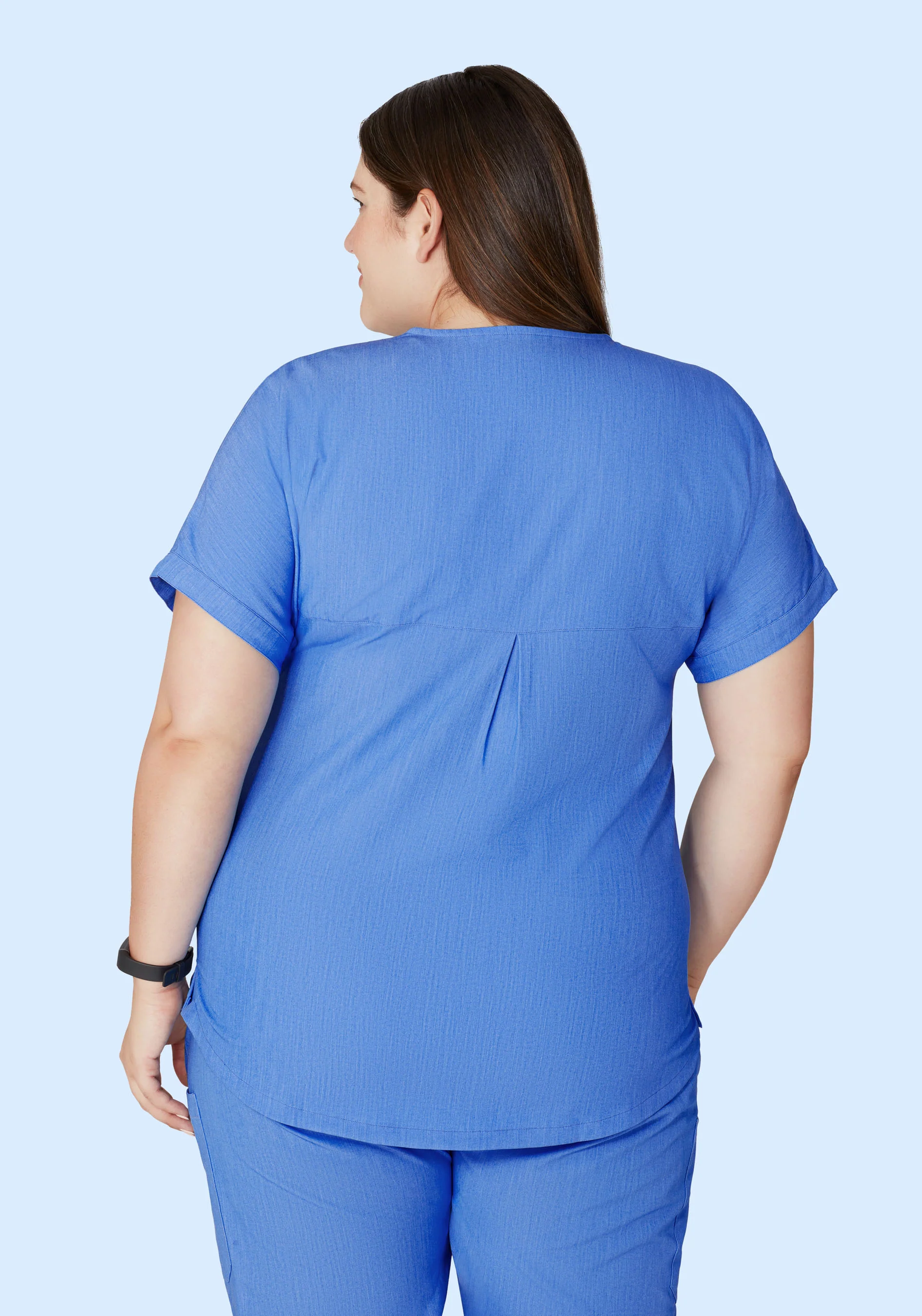 Oversized V Neck Top Heather Blue - Image 8