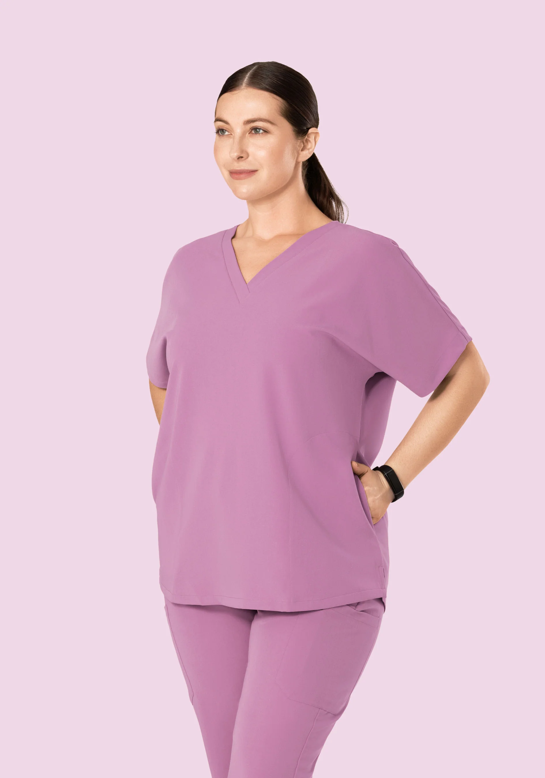 Oversized V Neck Top Lilac - Image 6