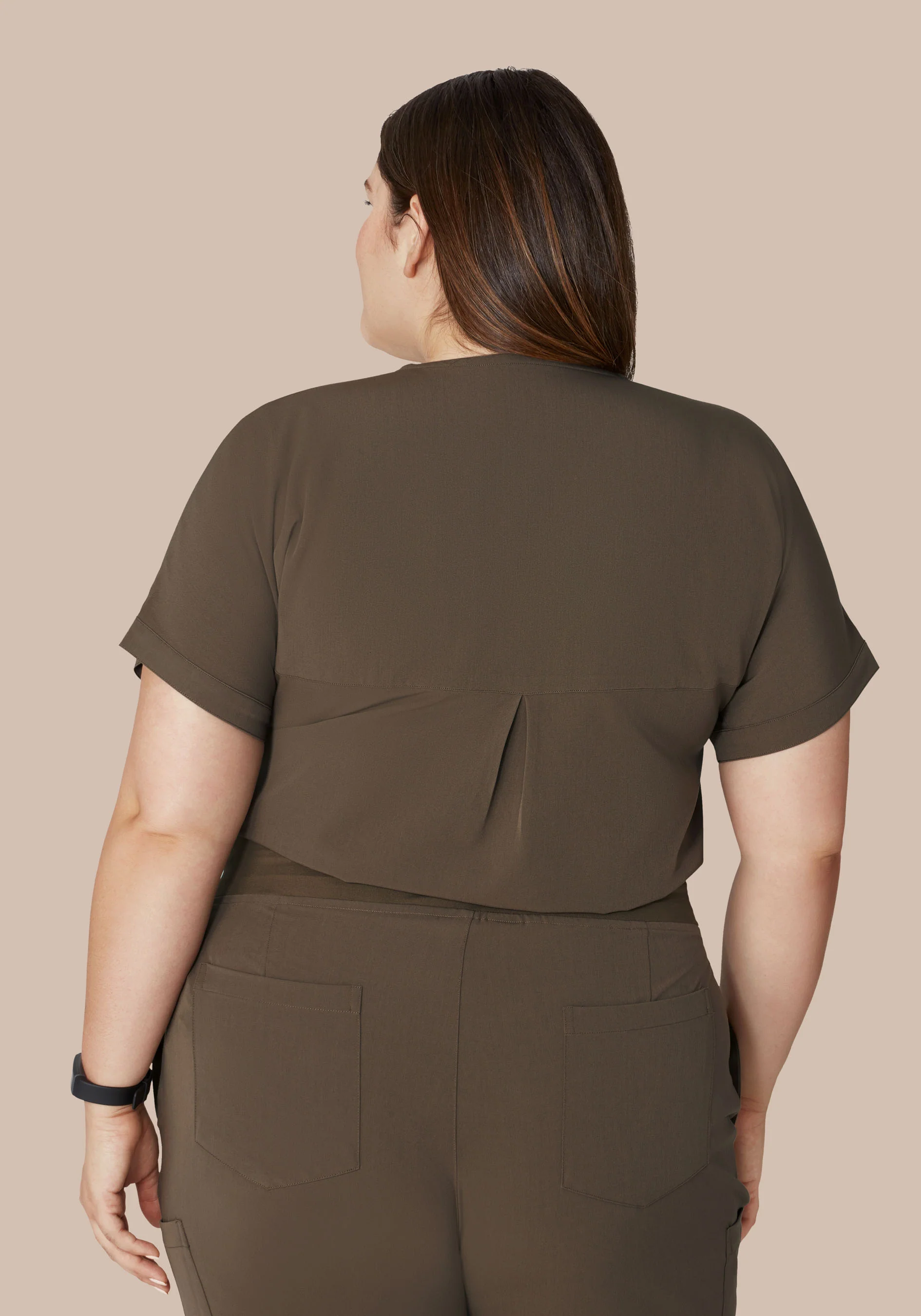 Oversized V Neck Top Truffle - Image 10