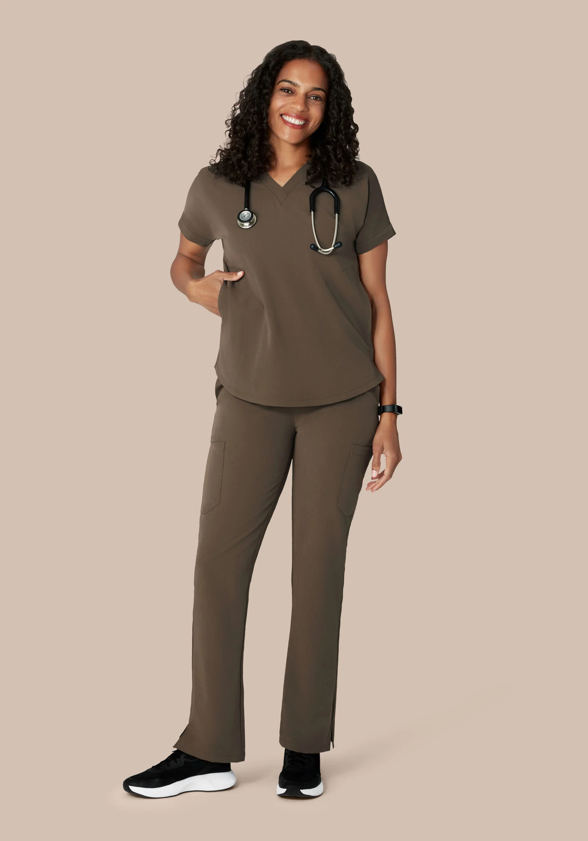 Oversized V Neck Top Truffle - Image 4