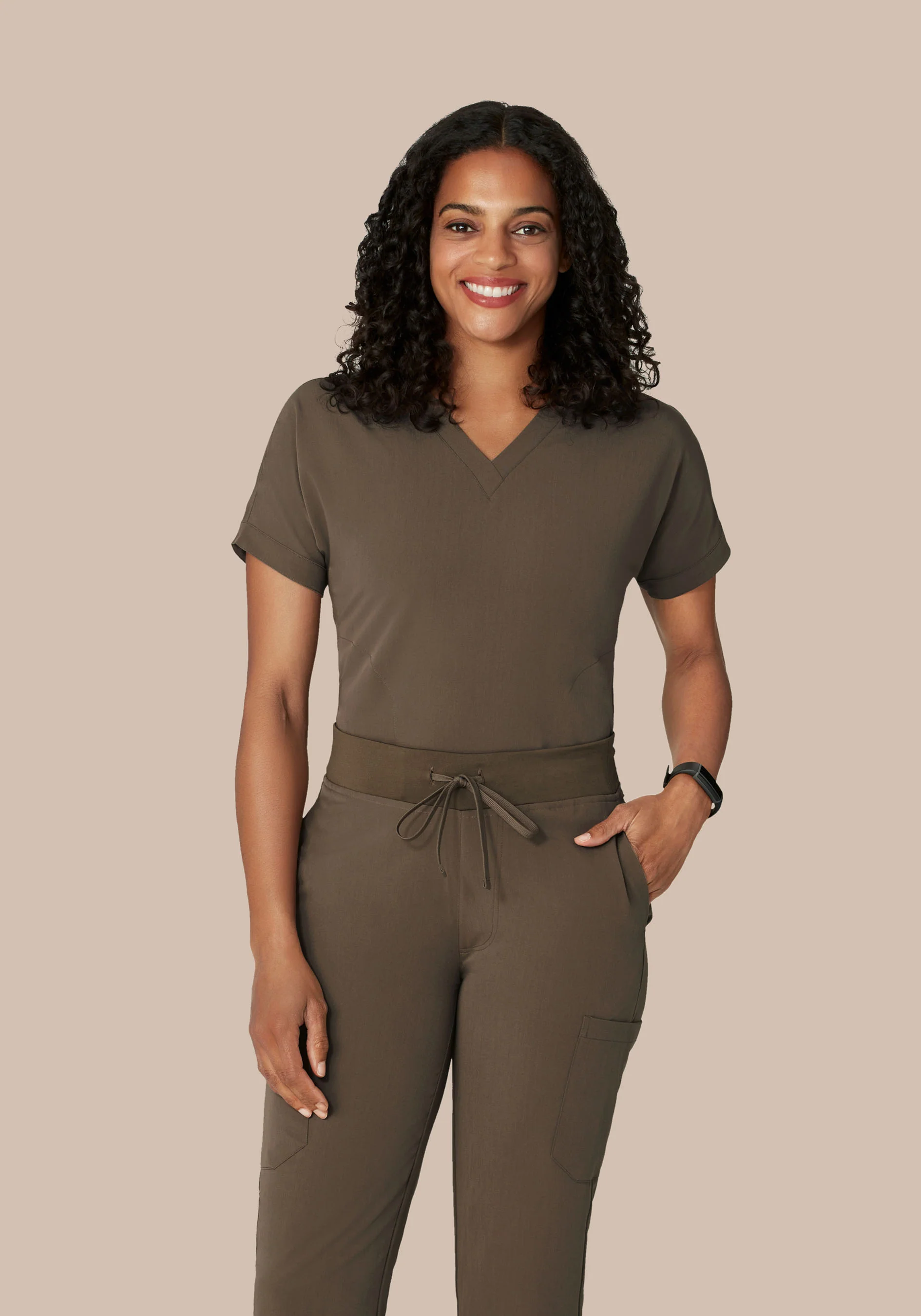 Oversized V Neck Top Truffle - Image 7