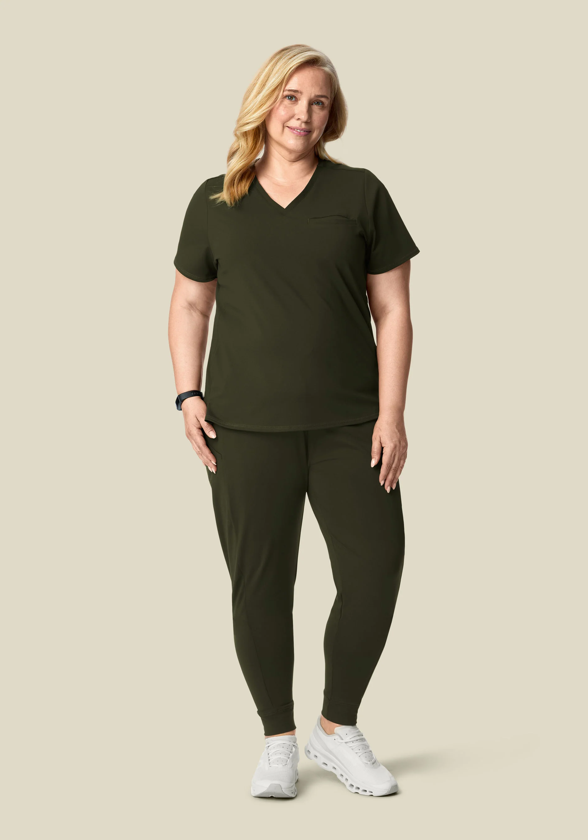 Soft Stretch Chest Pocket Top Olive - Image 6