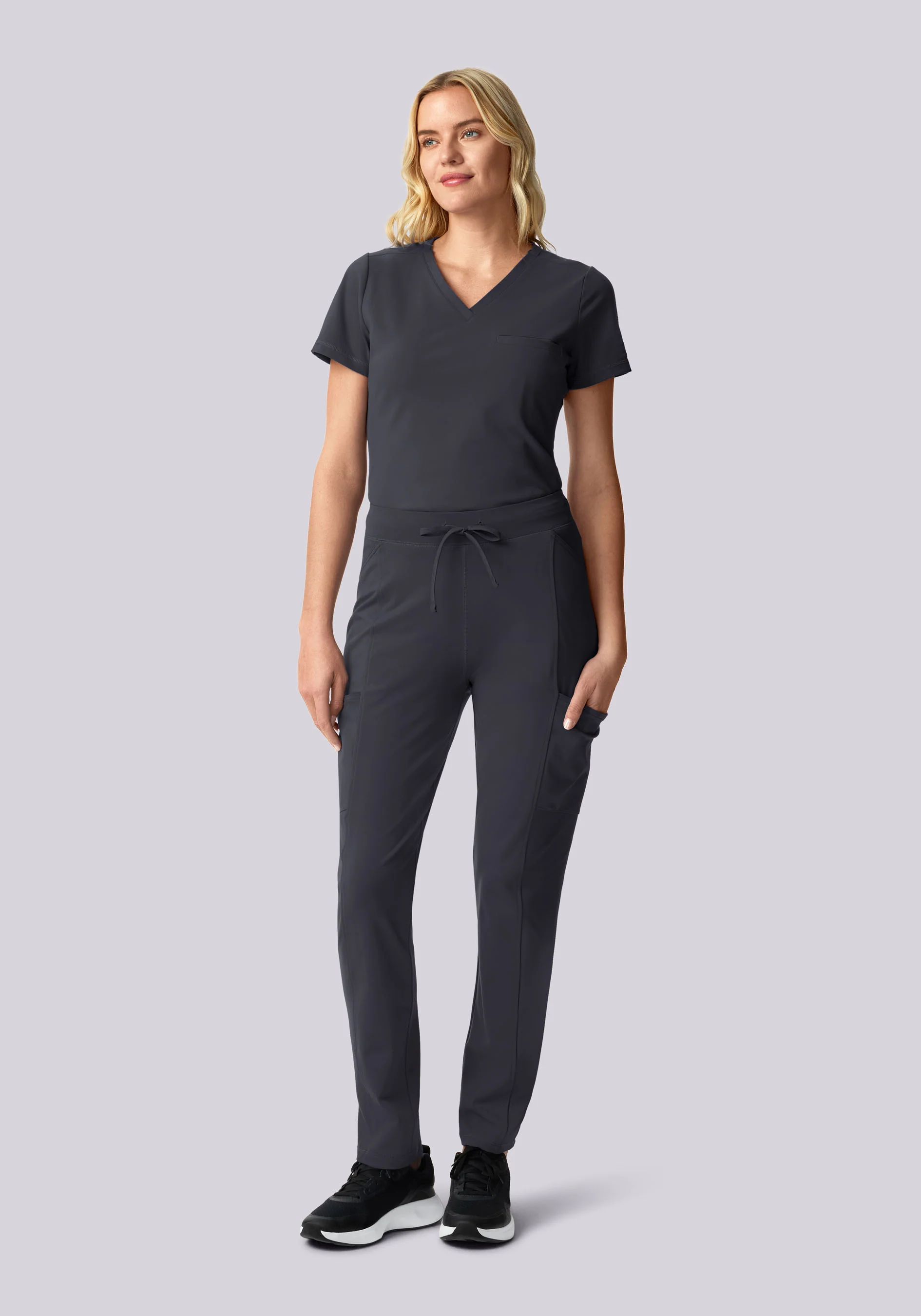 Soft Stretch Chest Pocket Top Pewter - Image 5